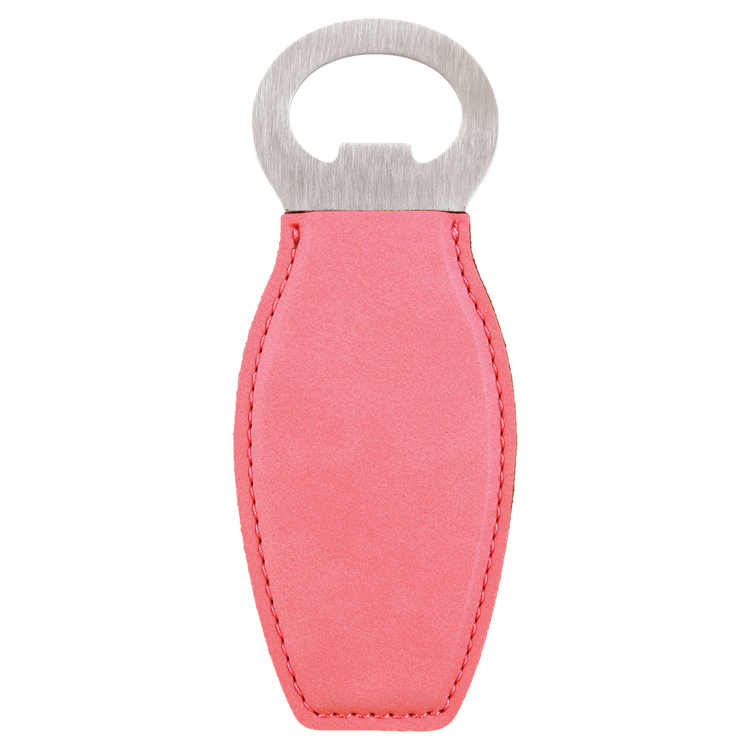Pink Leatherette Bottle Opener with Magnet 3