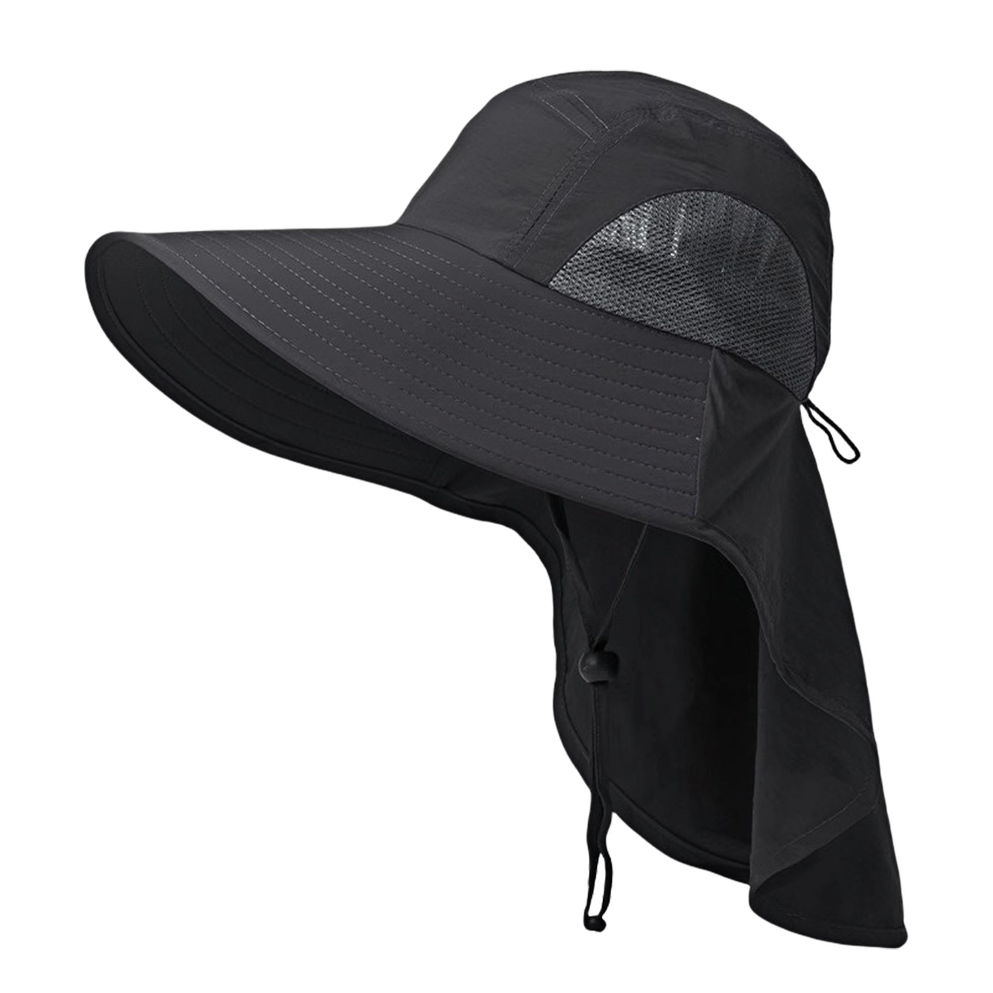 Men's UV Protection Wide Brim Fishing Hat with Neck Flap 10