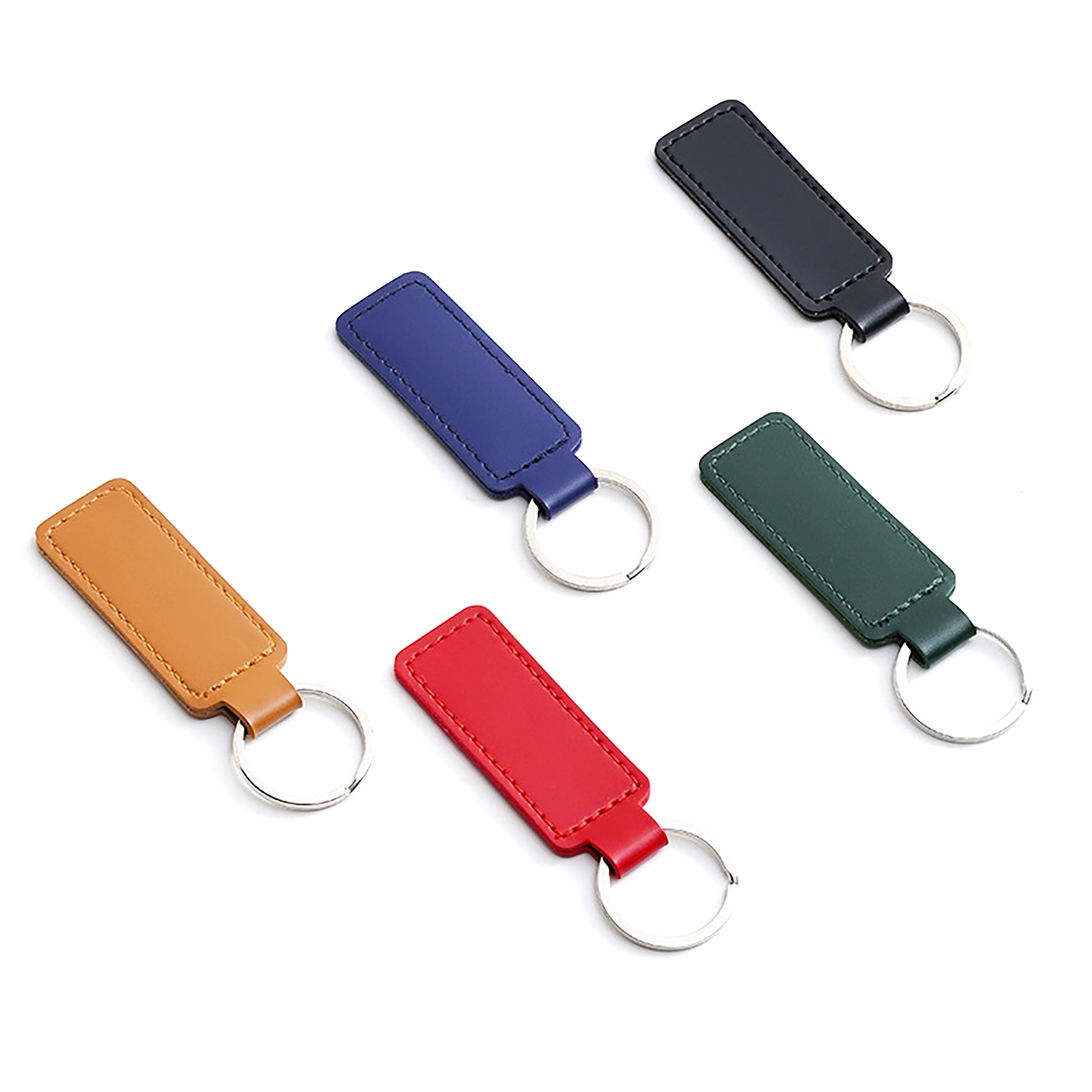 Polyurethane Leather Rectangle Key Rings 3