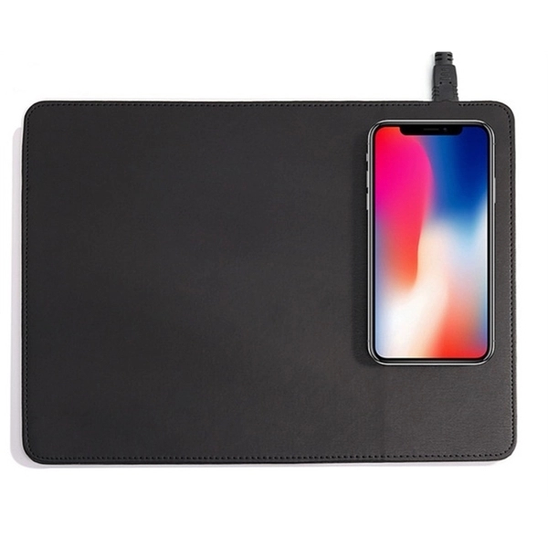 PU Leather Qi Wireless Charger Mouse Pad 6