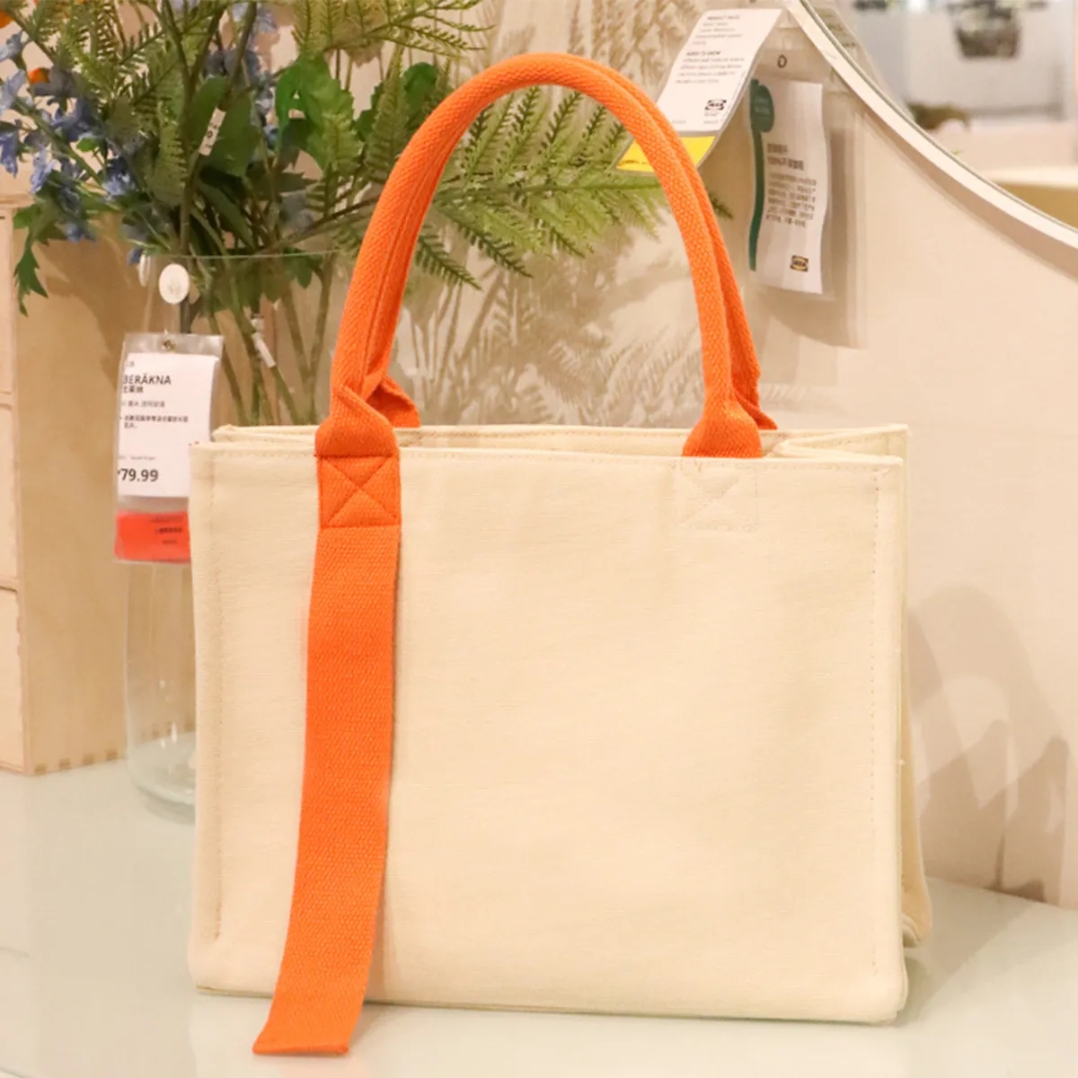 Canvas Bag With Ribbon Tote Exhibition Can Be Customized 4