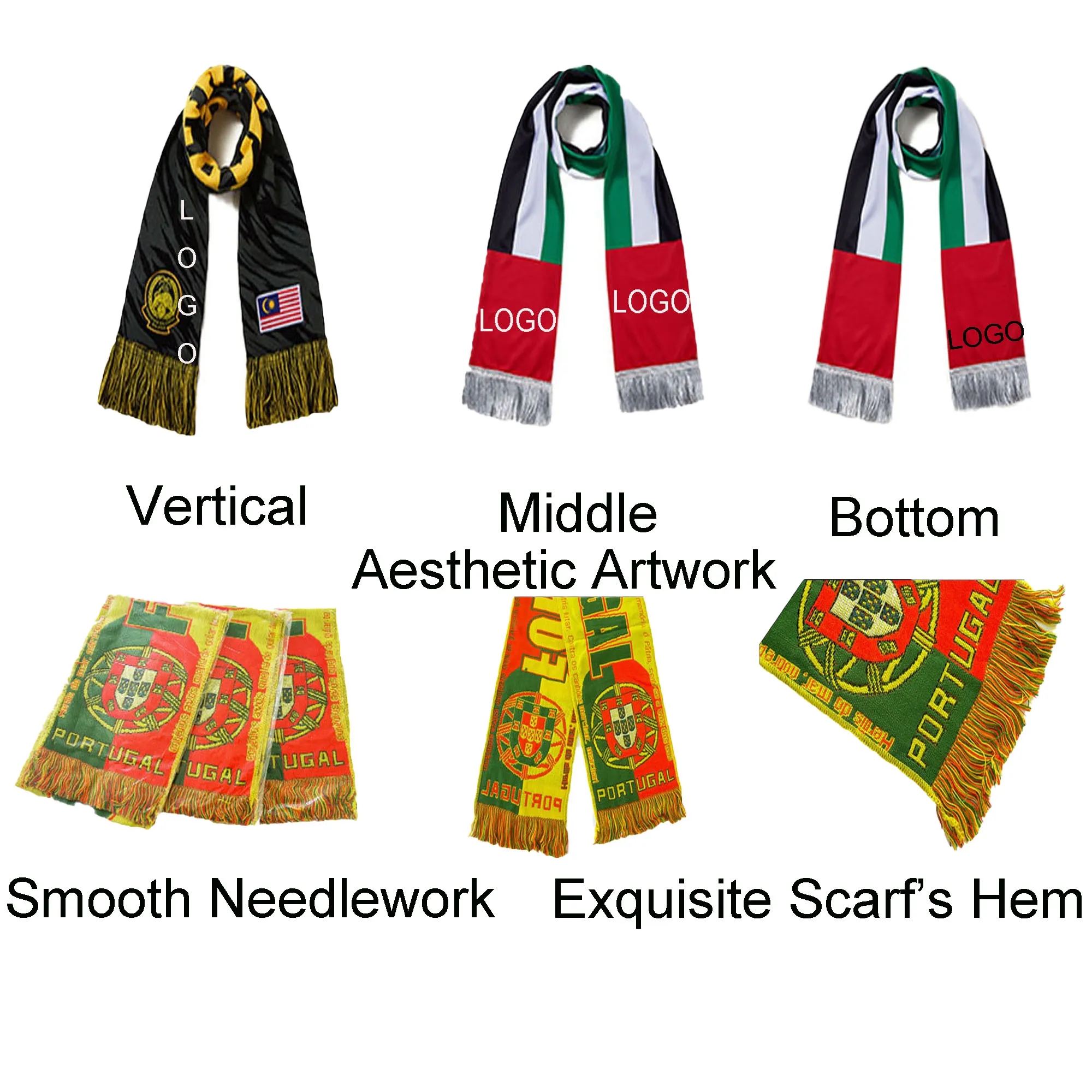 Spot Full Color Soccer Fans Scarf 2