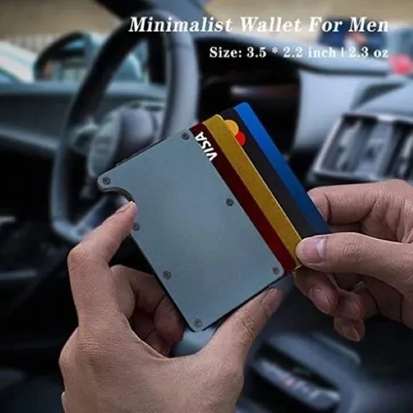 RFID Blocking Aluminum Wallet for Credit Cards 5