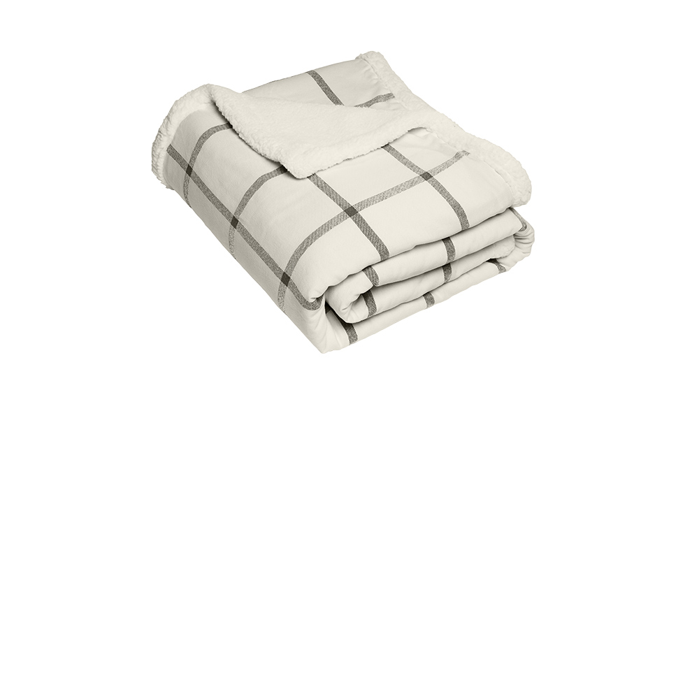 Flannel Sherpa Blanket w/ Leatherette Patch 5