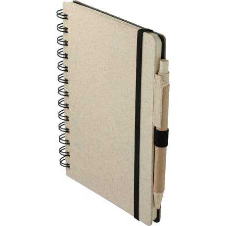FSC® Mix 5" x 7" Wheat Straw Notebook with Pen 8