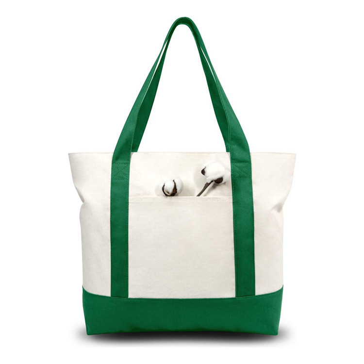 Stylish Canvas Tote Bag with an External Pocket 3