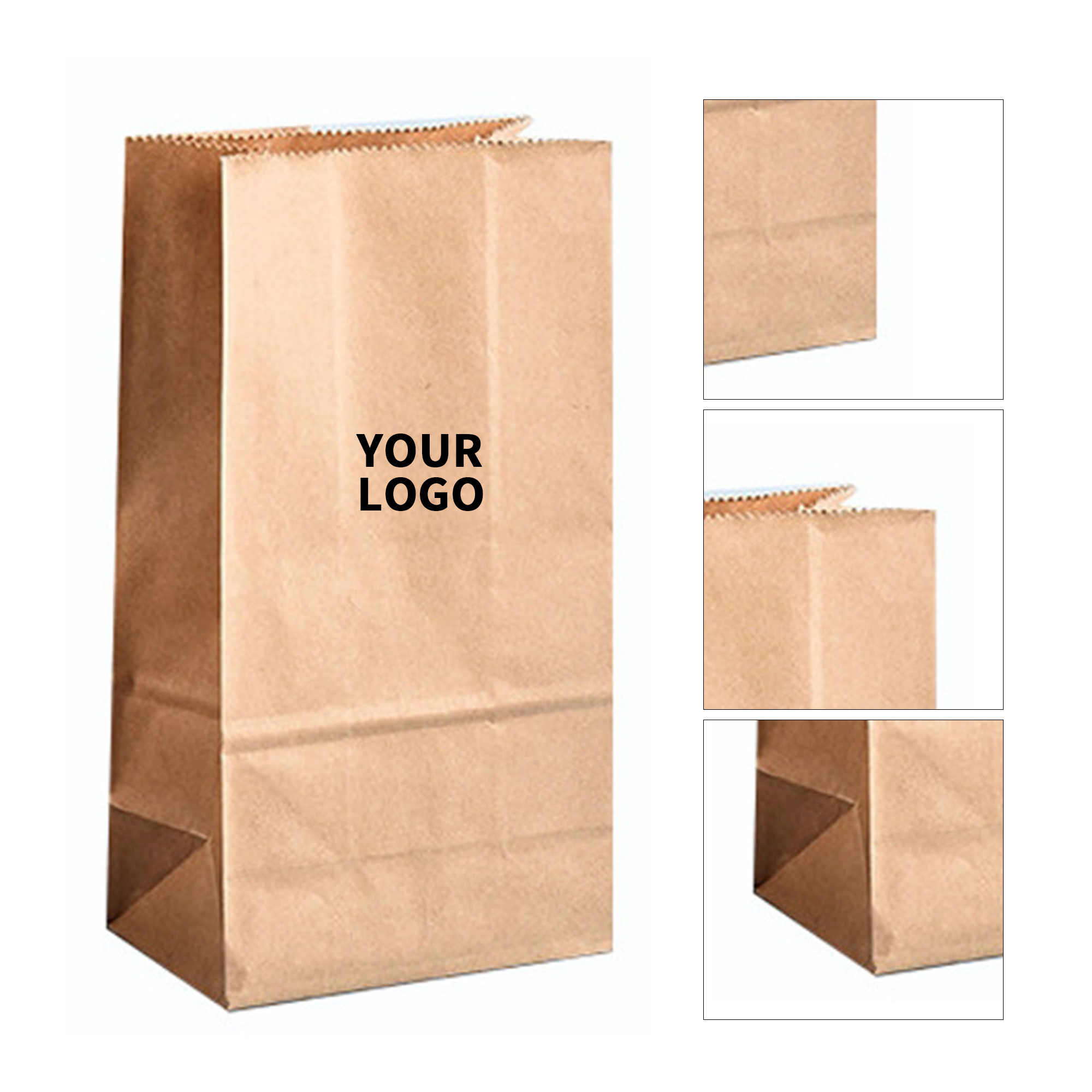 Grease Proof Kraft Paper Food Bag 5.1" x 3.1" x 9.4" 2