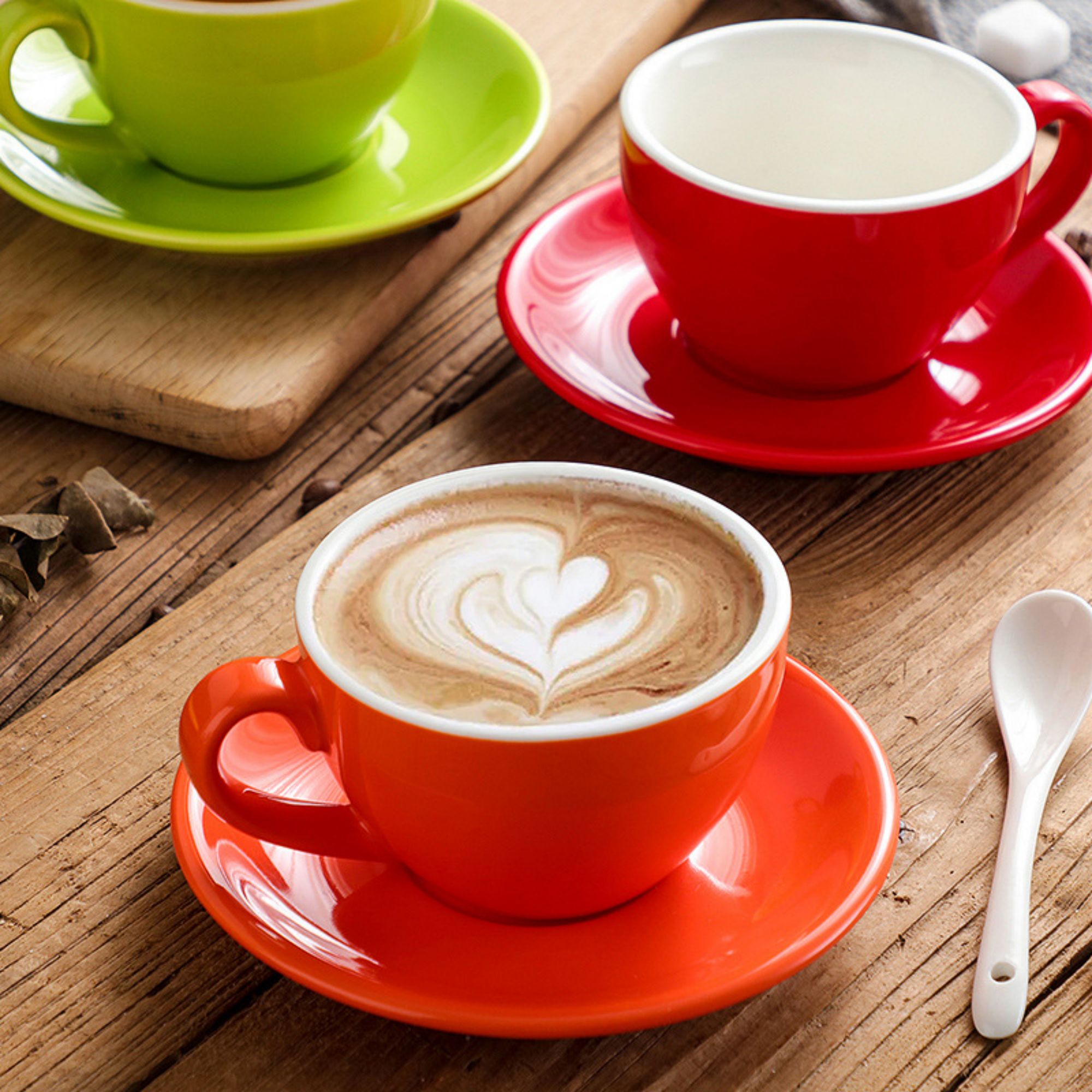8 oz Colorful Ceramic Mug With Tray 5