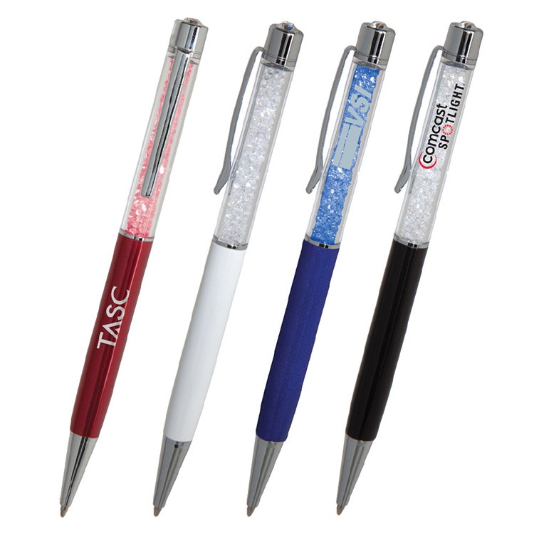 Cygnet Slender Crystal Brass Ballpoint Pen