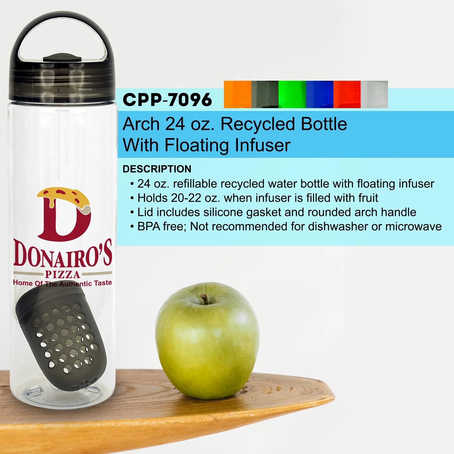 Arch 24 oz. Recycled Bottle With Floating Infuser 5