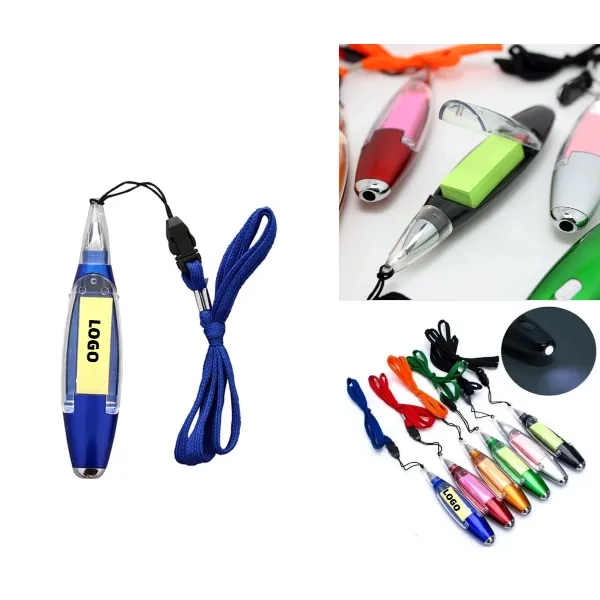 Lanyard Sticky Notes LED Light Pen 1