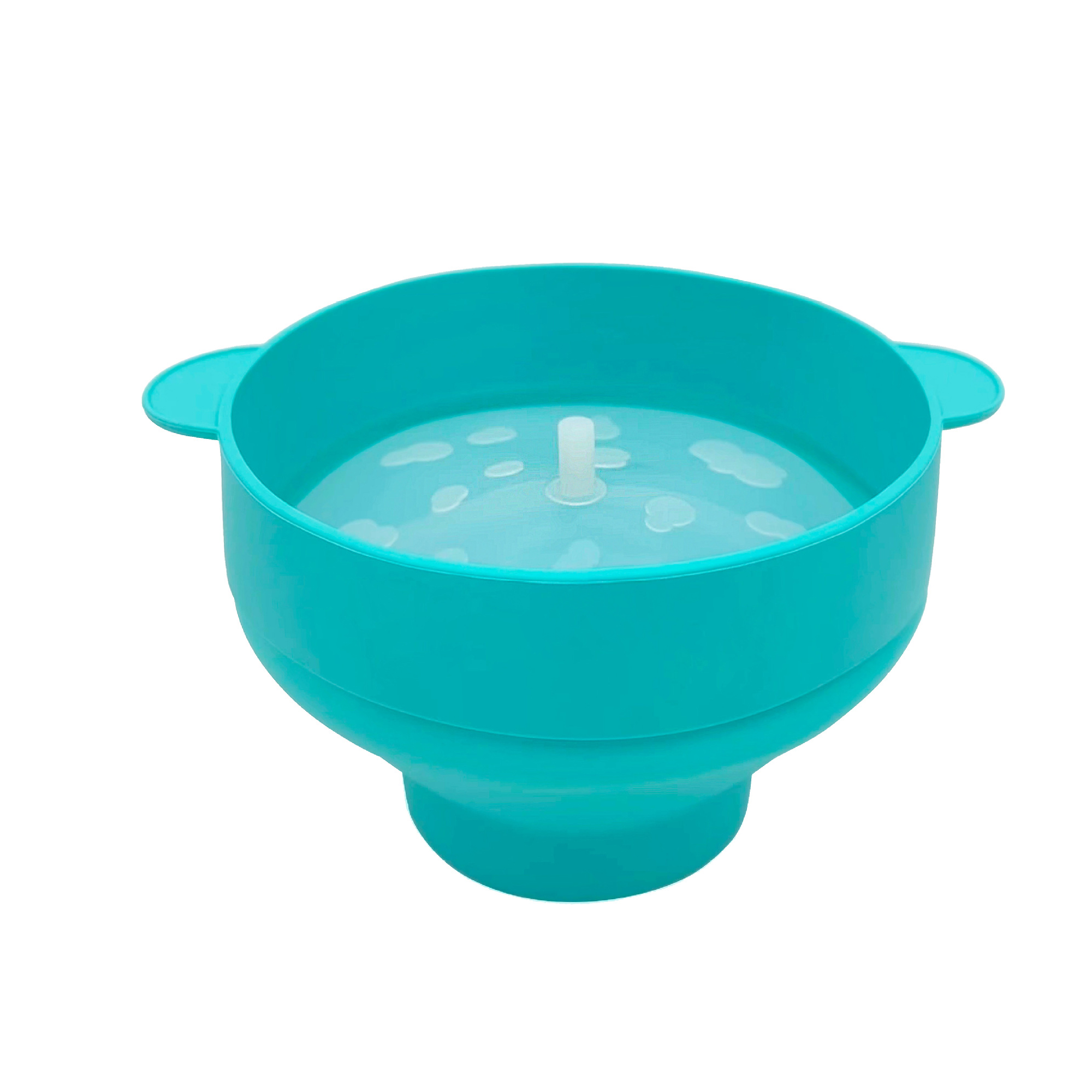 Collapsible Silicone Popcorn Bowl With Lid 9.5" x 7.9" x 2.4" 12