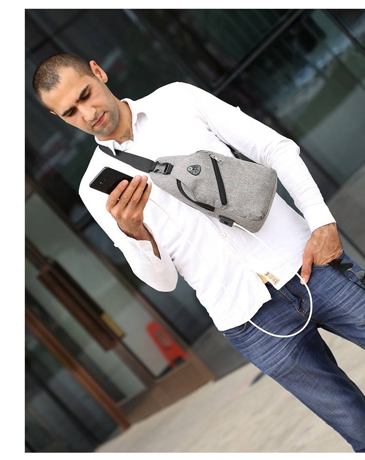 Oxford Multipurpose Crossbody Bag With Earphone Hole 12
