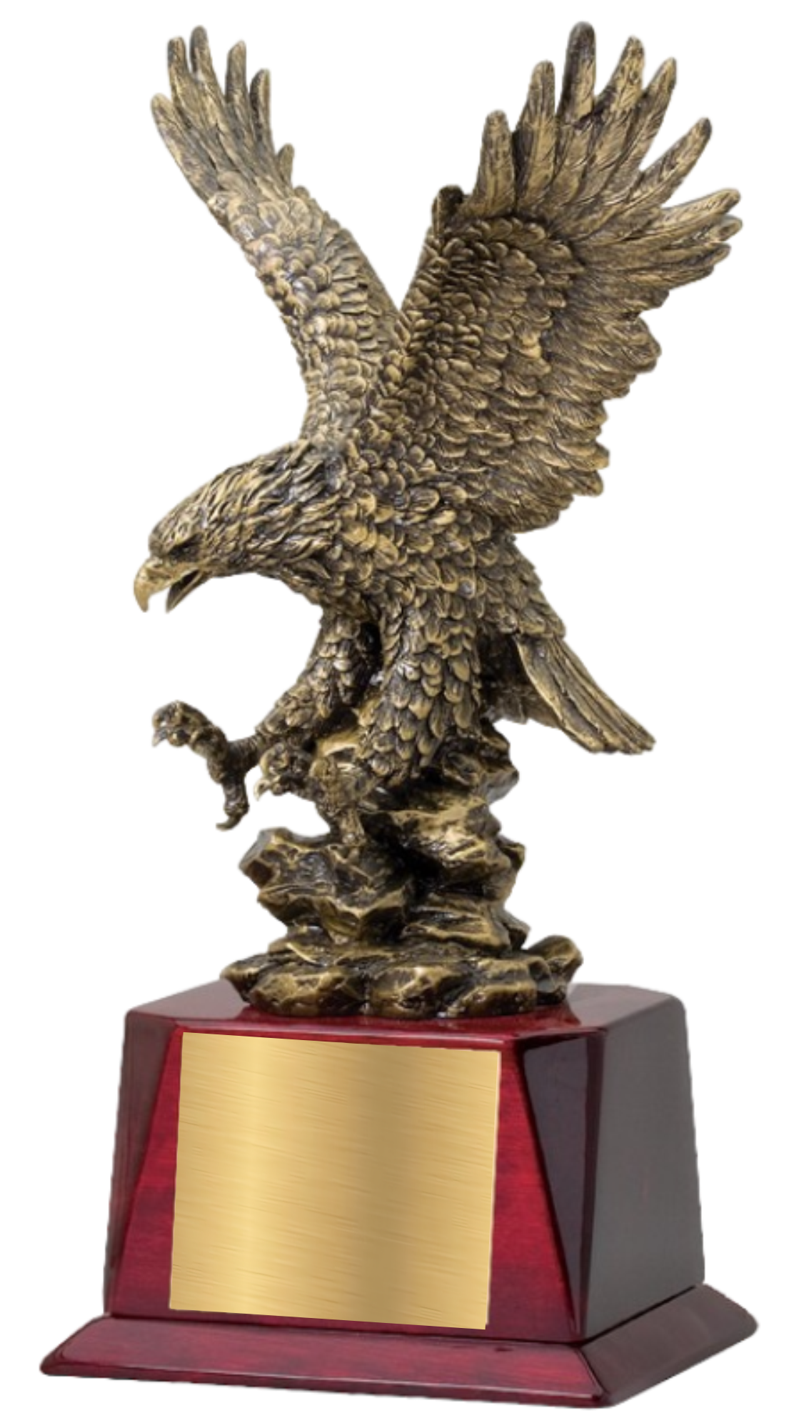 12" Antique Gold Landing Eagle Trophy Award on Rosewood Base 16