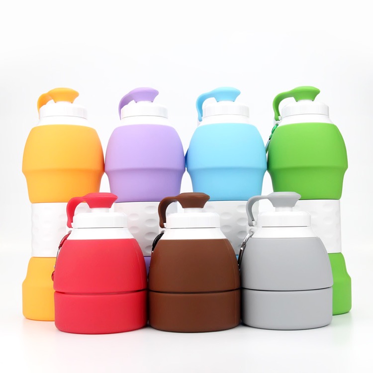 20 oz Food Grade Silicone Folding Water Bottle 6