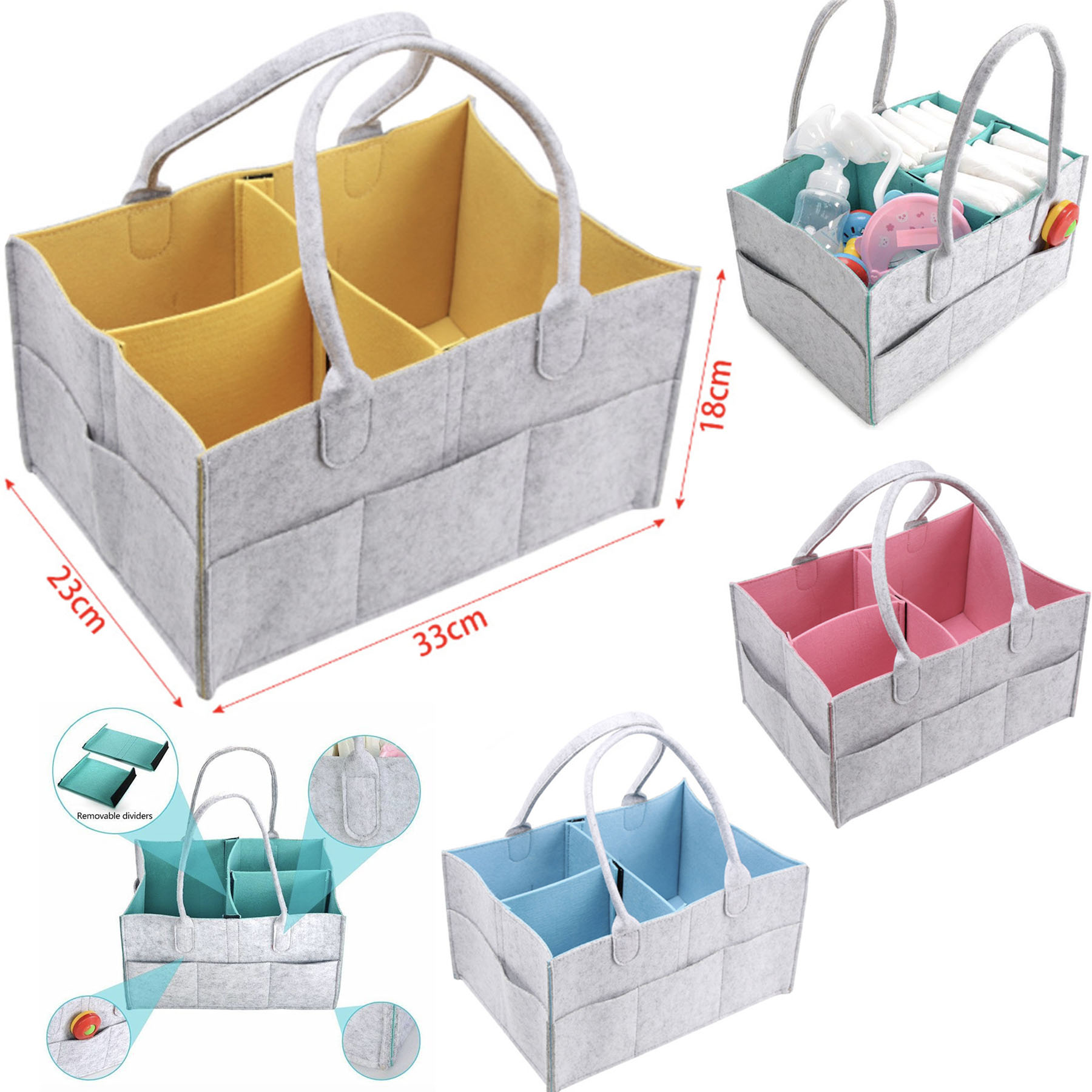 Baby Diaper -Nursery Storage Felt Bag 1