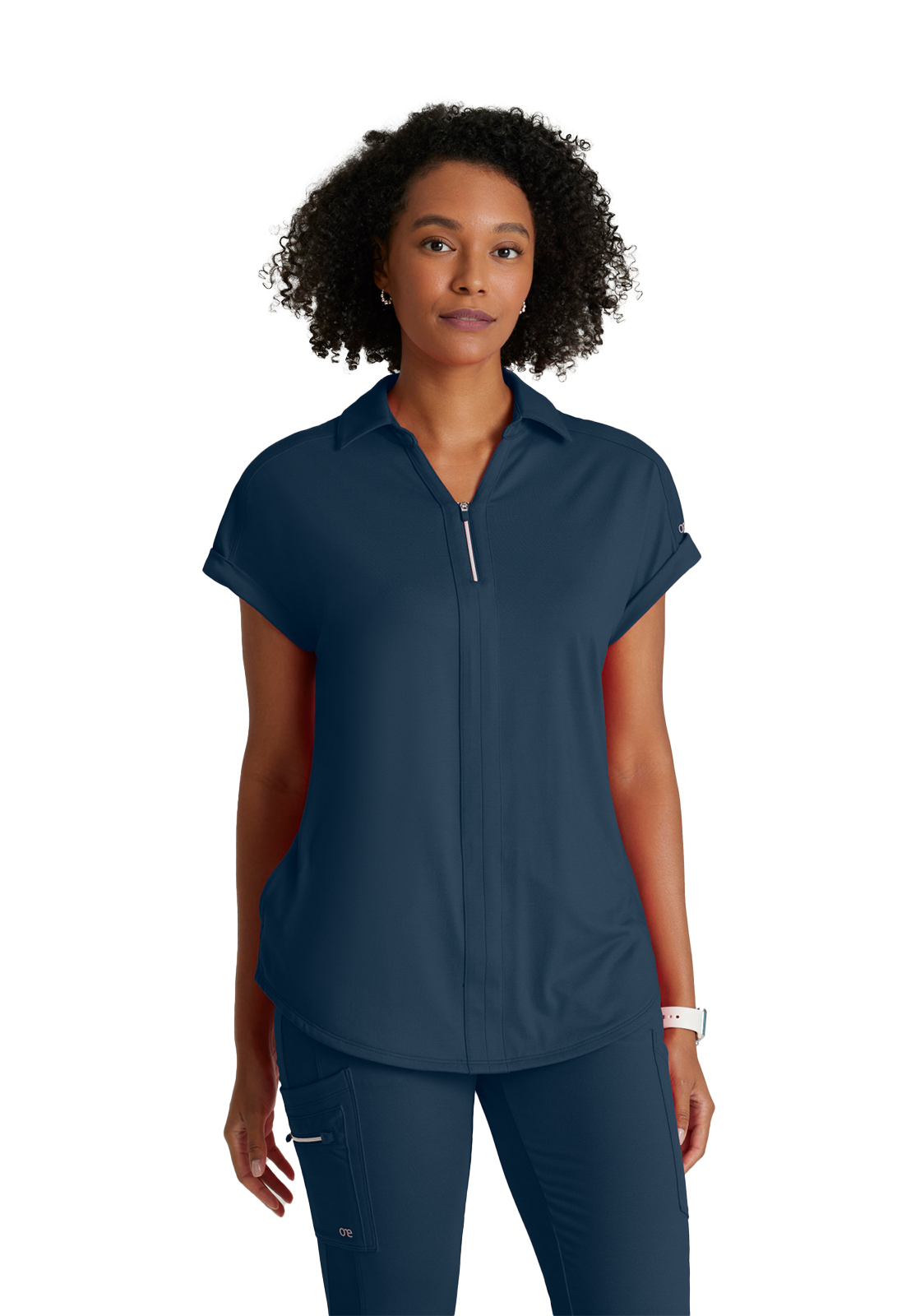 Barco One Performance Knit - Women's Two-Pocket Zip-Neck Engage Scrub Top 5