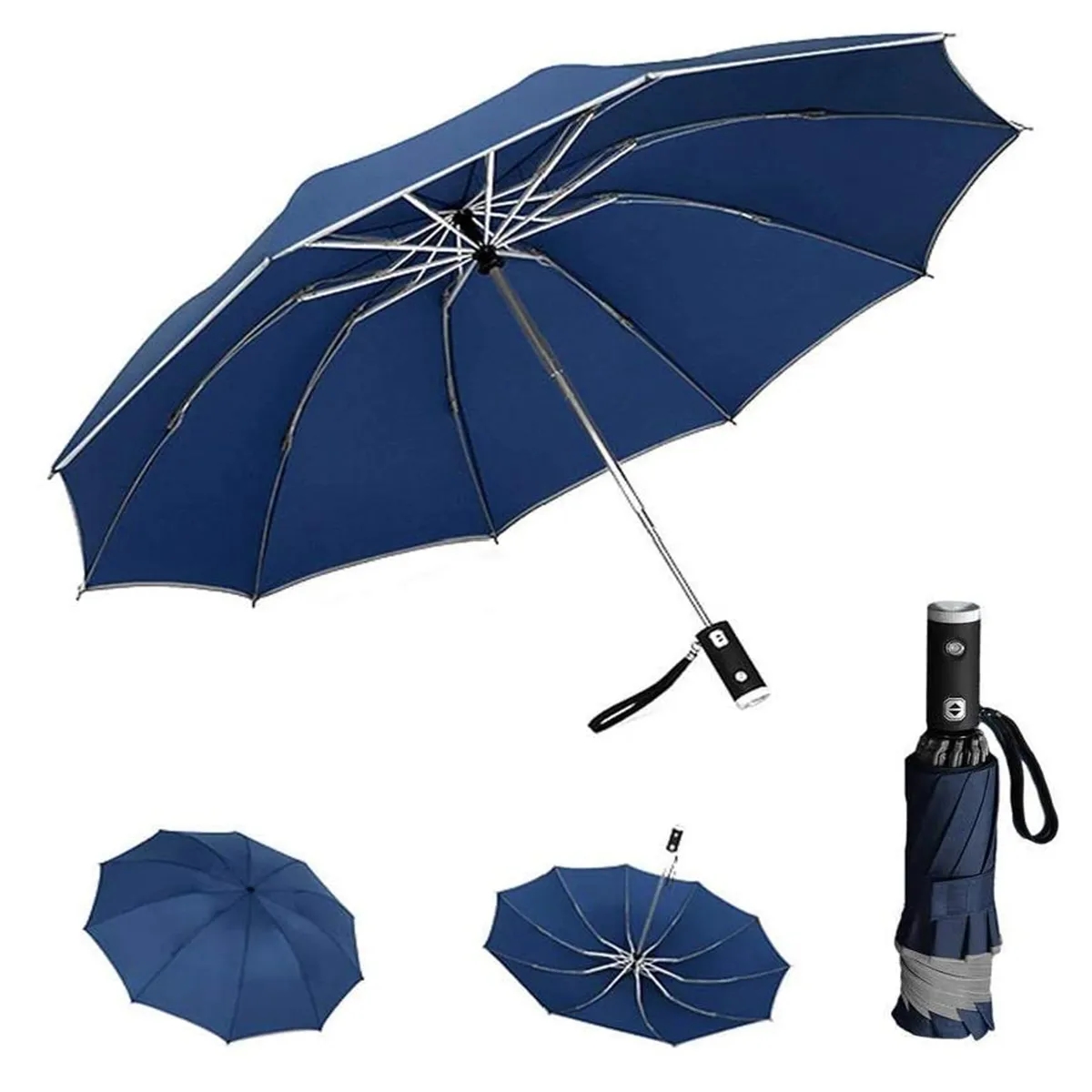 Portable Folding Luminous Strip Inverted Umbrella 2