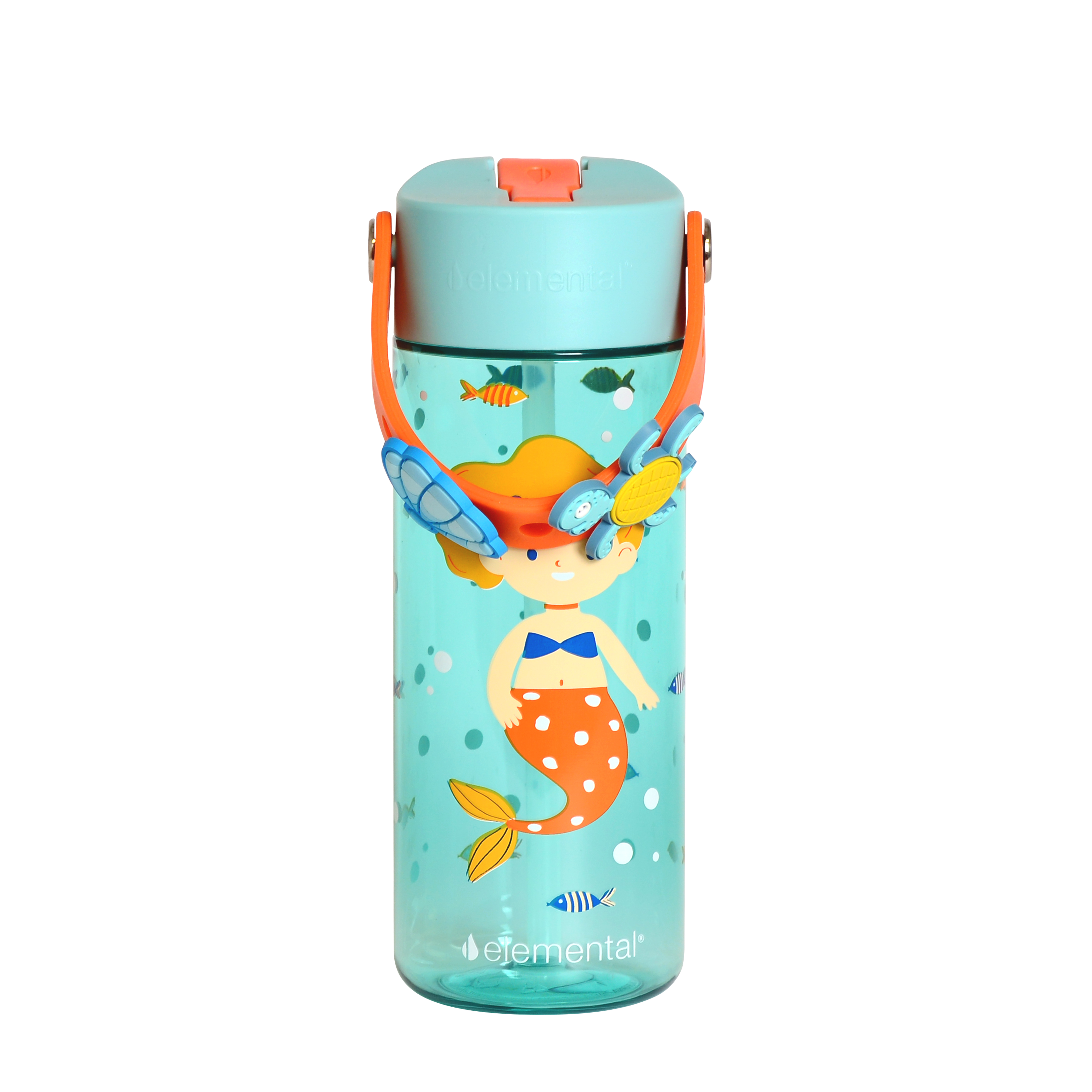 Elemental® Splash Charm 18oz Tritan Water Bottle - with Drinking Spout and Straw 39