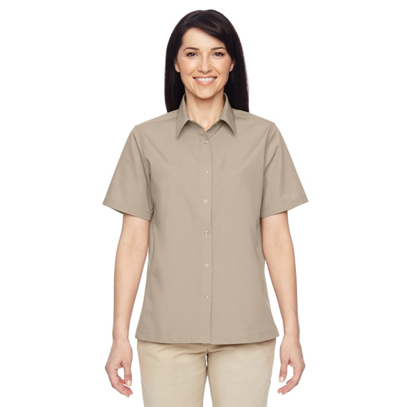 Harriton Ladies' Advantage Snap Closure Short-Sleeve Shirt 2