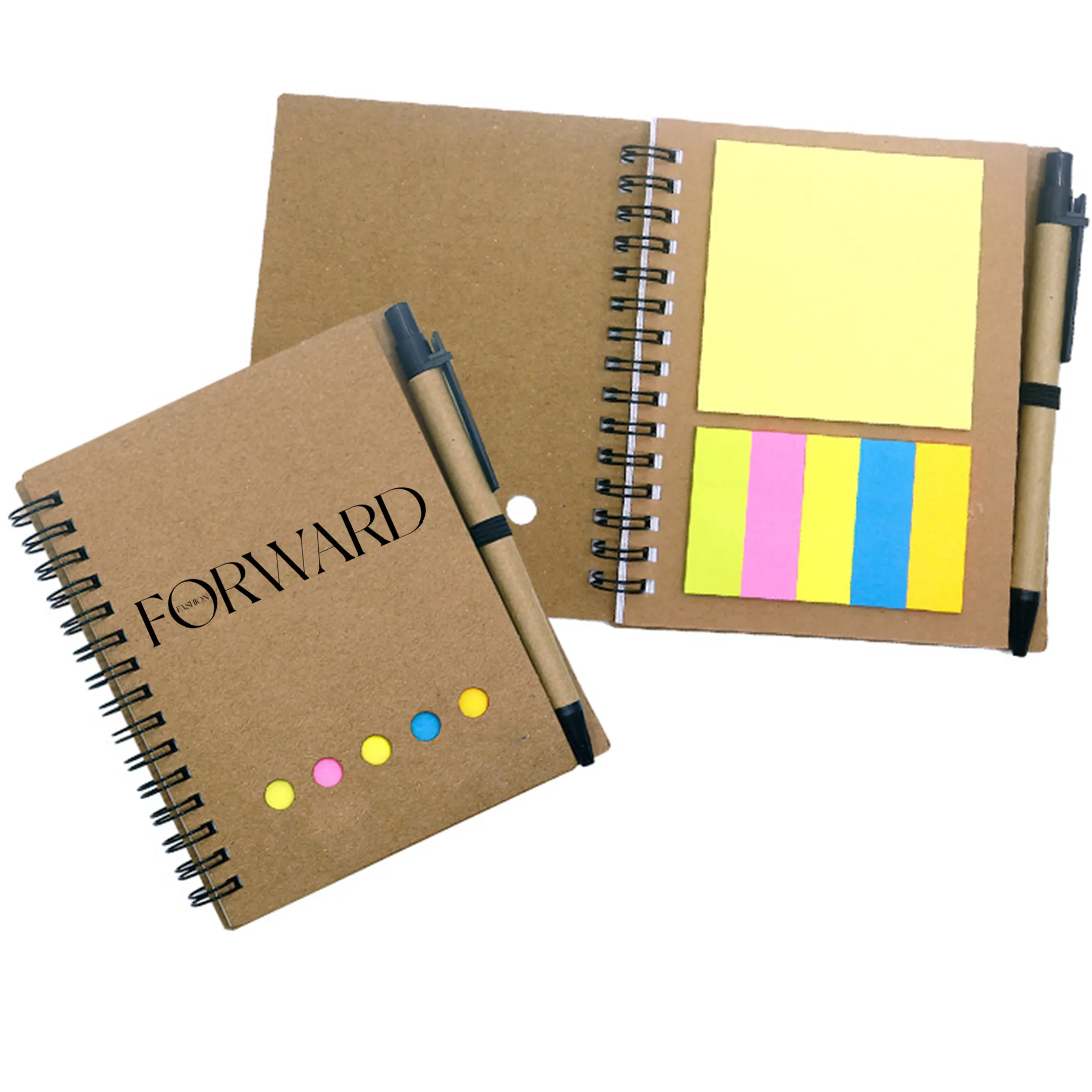Kraft Memo Pad Set Coil Notebook with Logo Imprint