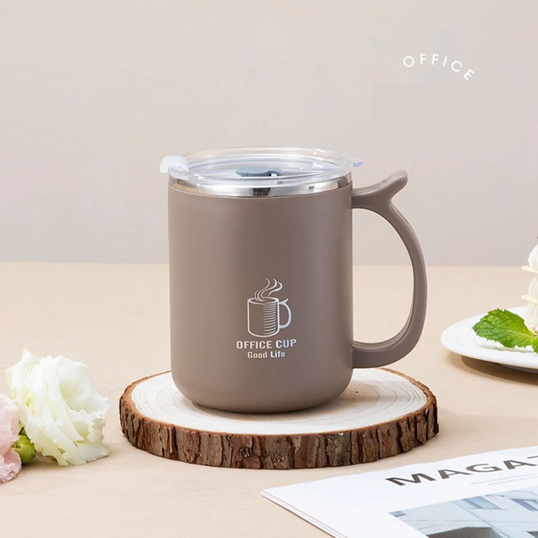 17 Oz. Stainless Steel Insulated Coffee Cup with Handle 6