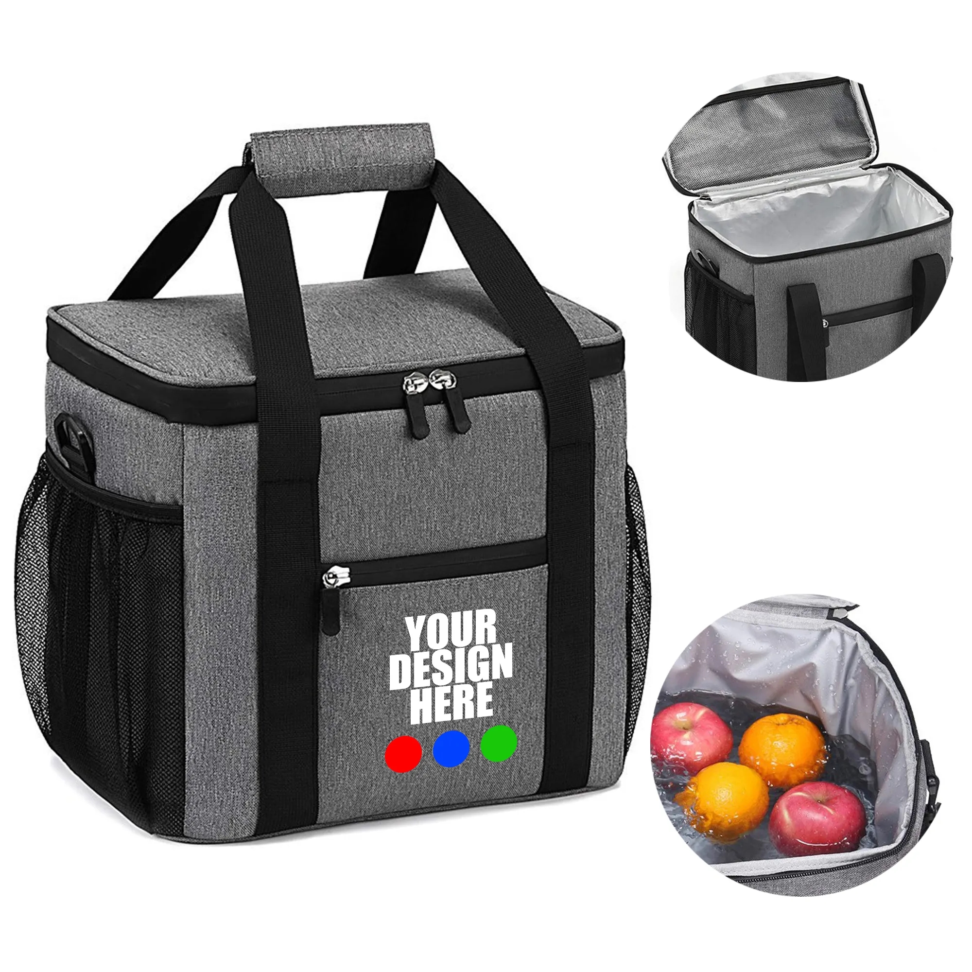 PEVA Portable Cooler Bag w/ Mesh Pack 5