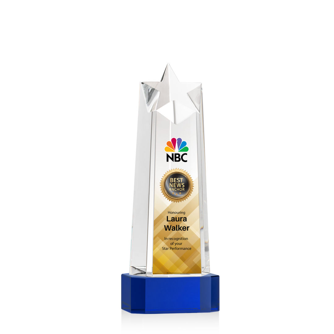 Delaware Star VividPrint™ Award on Base - Blue 8