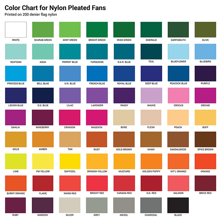 3' x 6' Custom Color Pleated Fan 4