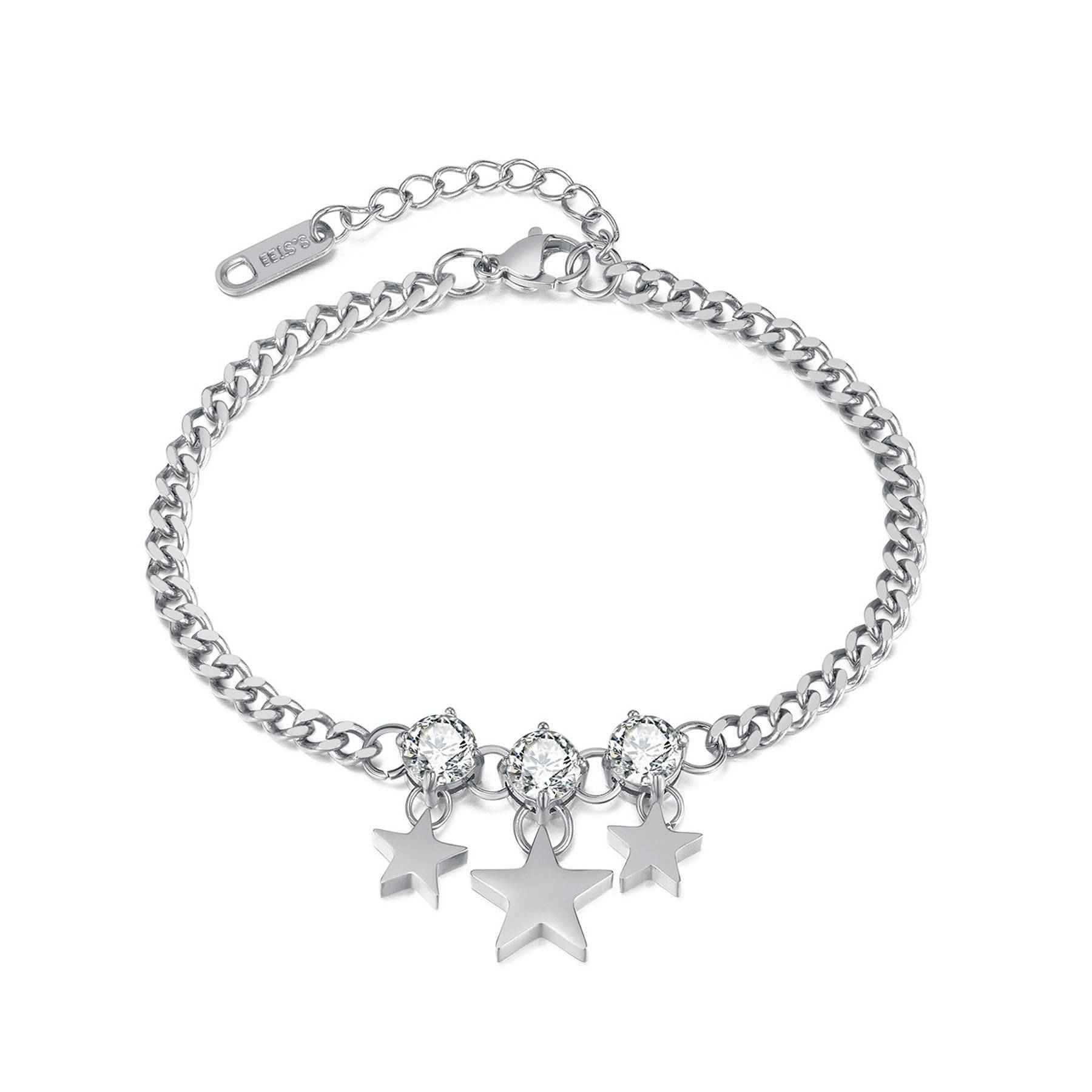 Five pointed star titanium steel bracelet 6