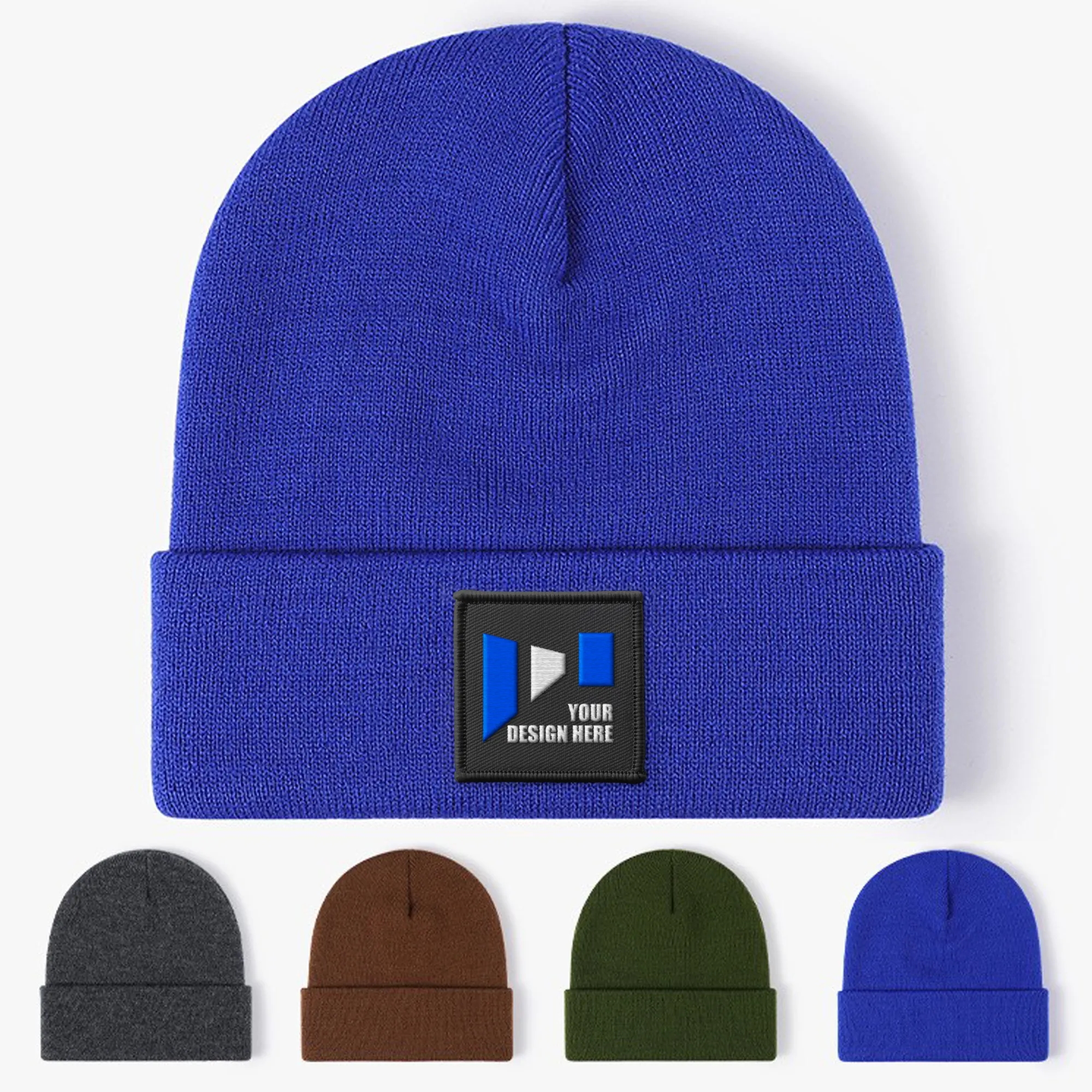 Cotton Embroidered Knitted Beanie 3