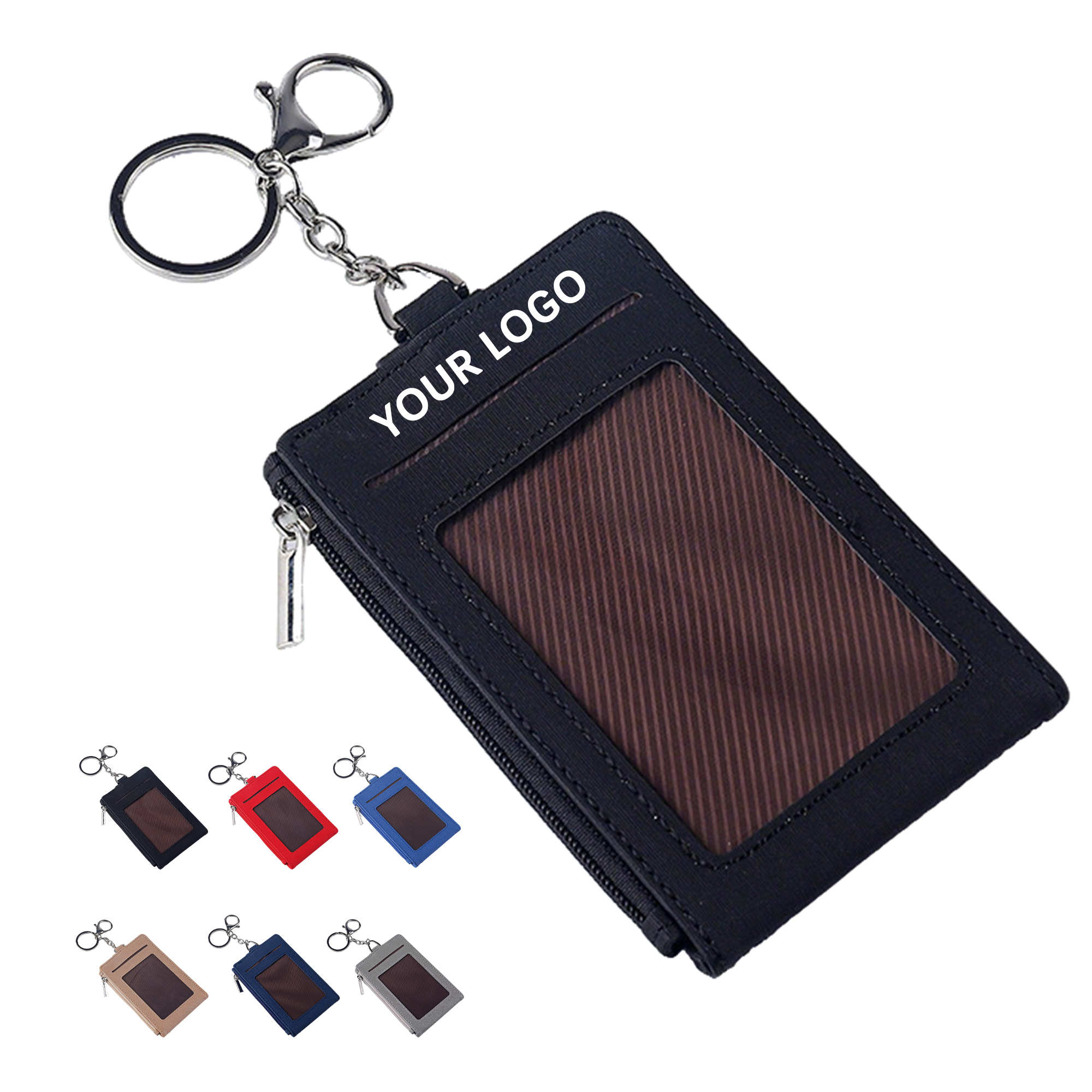 Zippered Id Card Holder Clear Window 4.73" x 2.96" 5