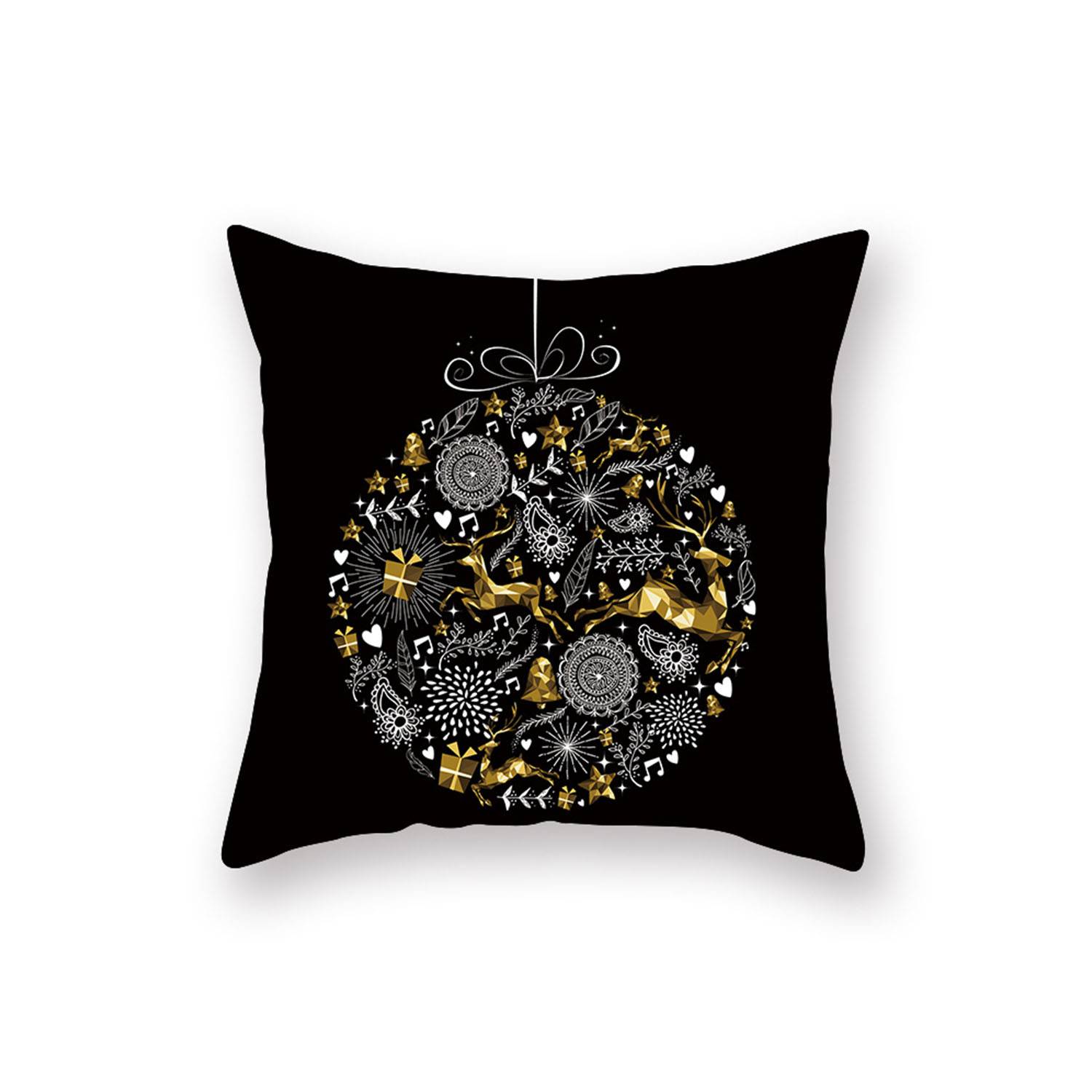 Gold Printed Christmas Pillow 2