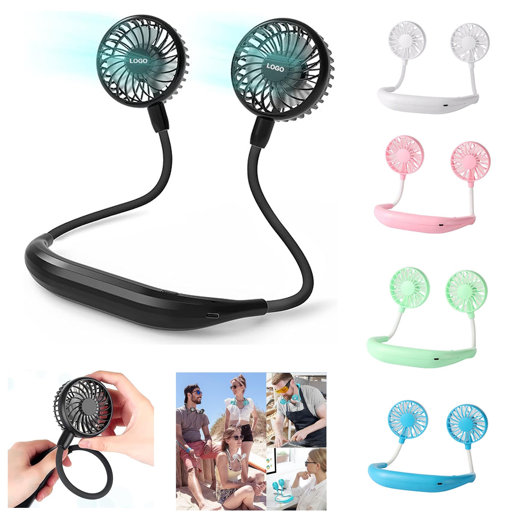 Portable Rechargeable Neck Fan
