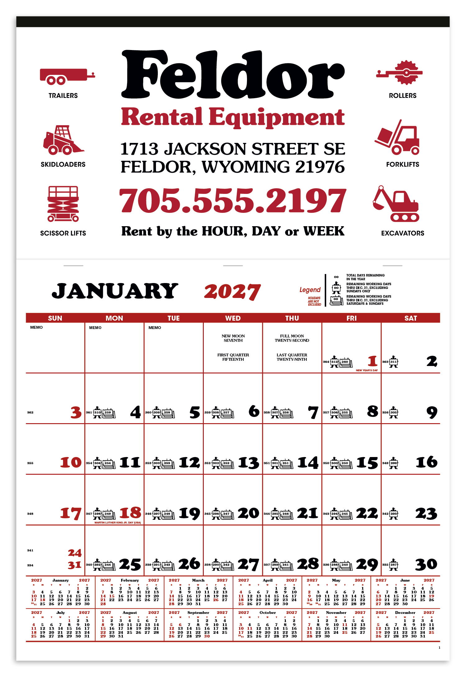 Skinner & Kennedy® Contractor's Apron Calendar 17
