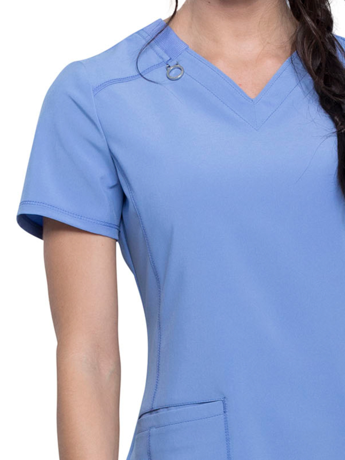 Infinity - Women's 2 Pocket Princess Seams V-Neck Top 43