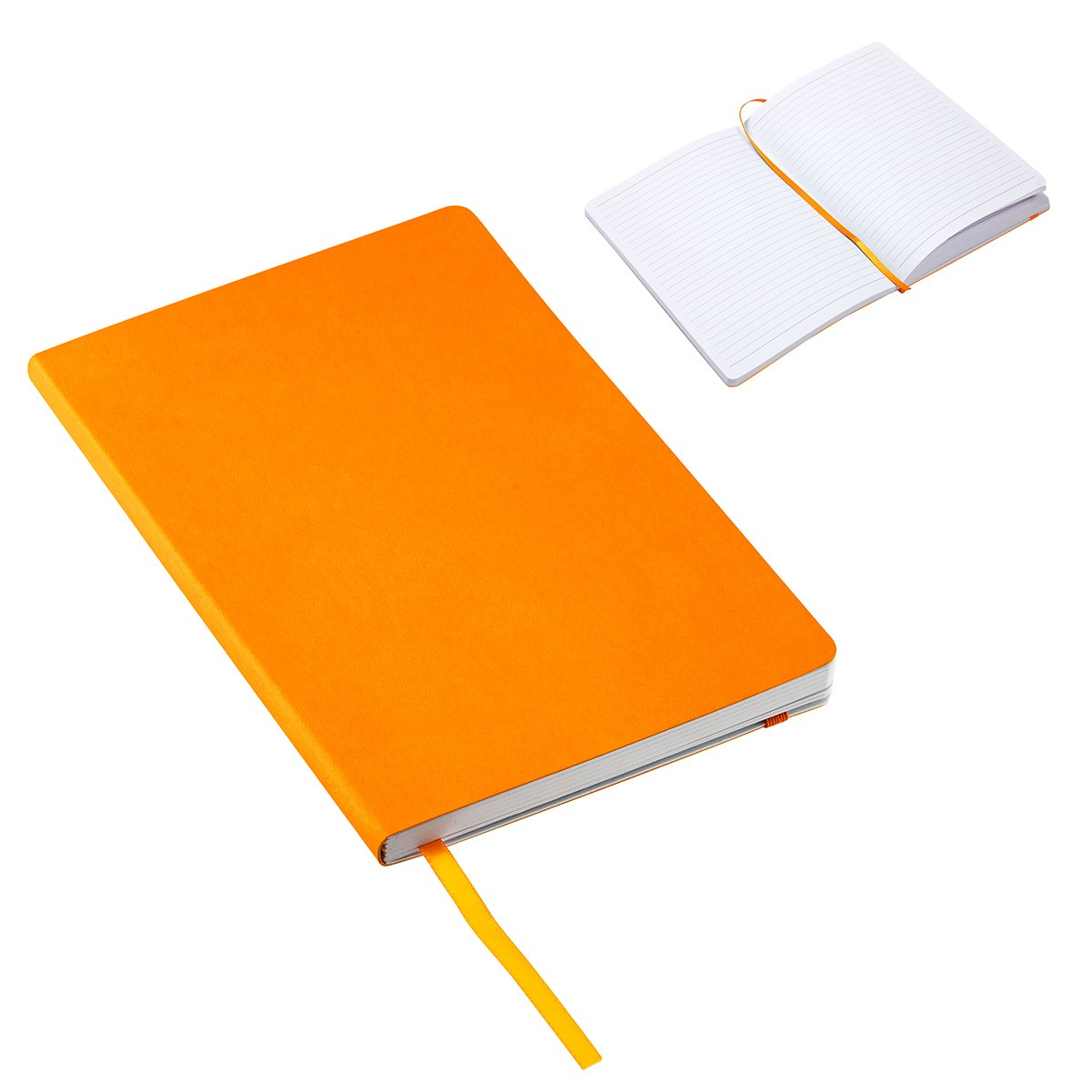 A5 Softbound Cover Notebook W/ Elastic Band & Ribbon 1