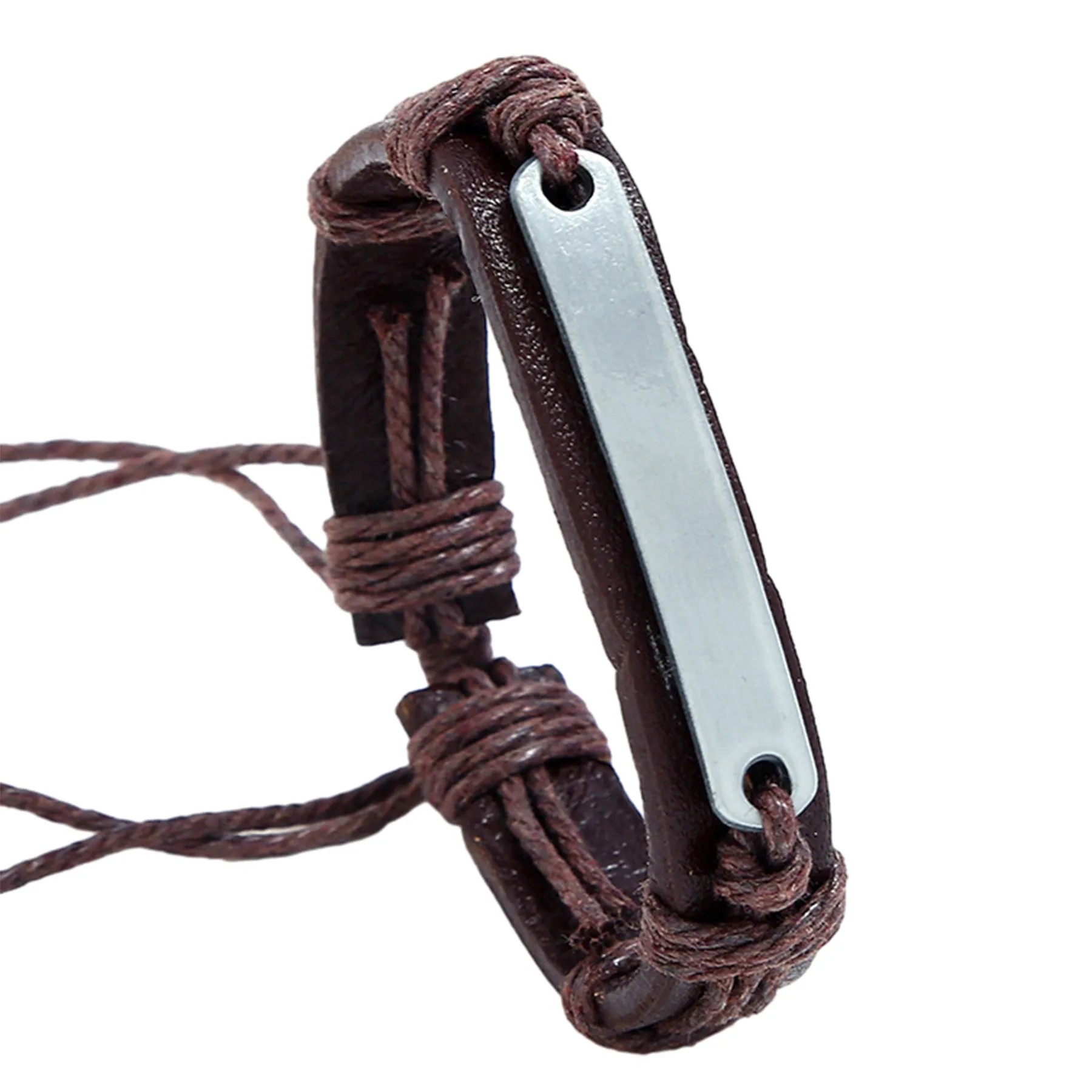 Customizable Engraving Stainless Steel Handmade Leather Vint 2