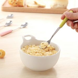5.74 Inch Ceramic Handle Steel Spoon 10