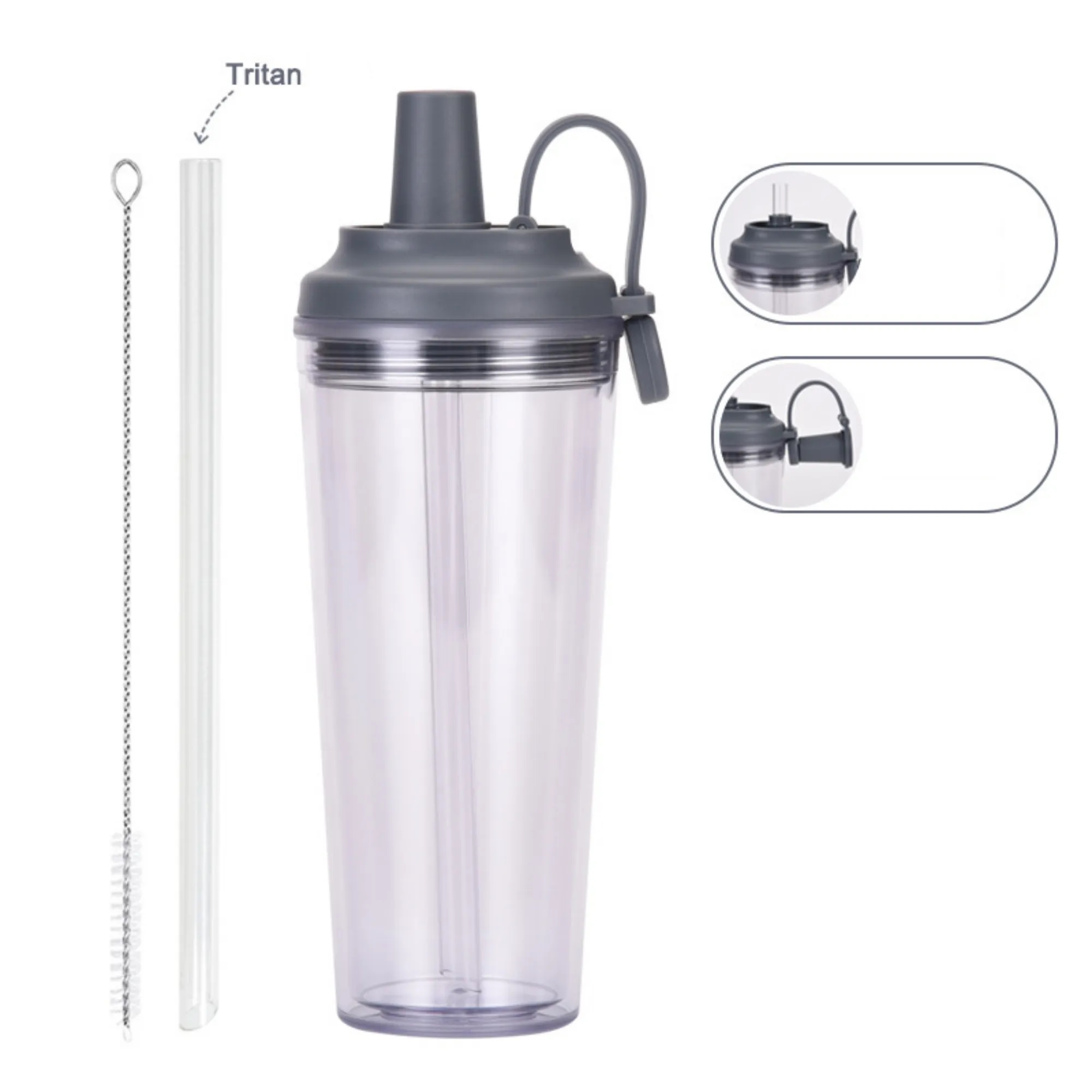 24oz Double-Layer Plastic Straw Cup 21