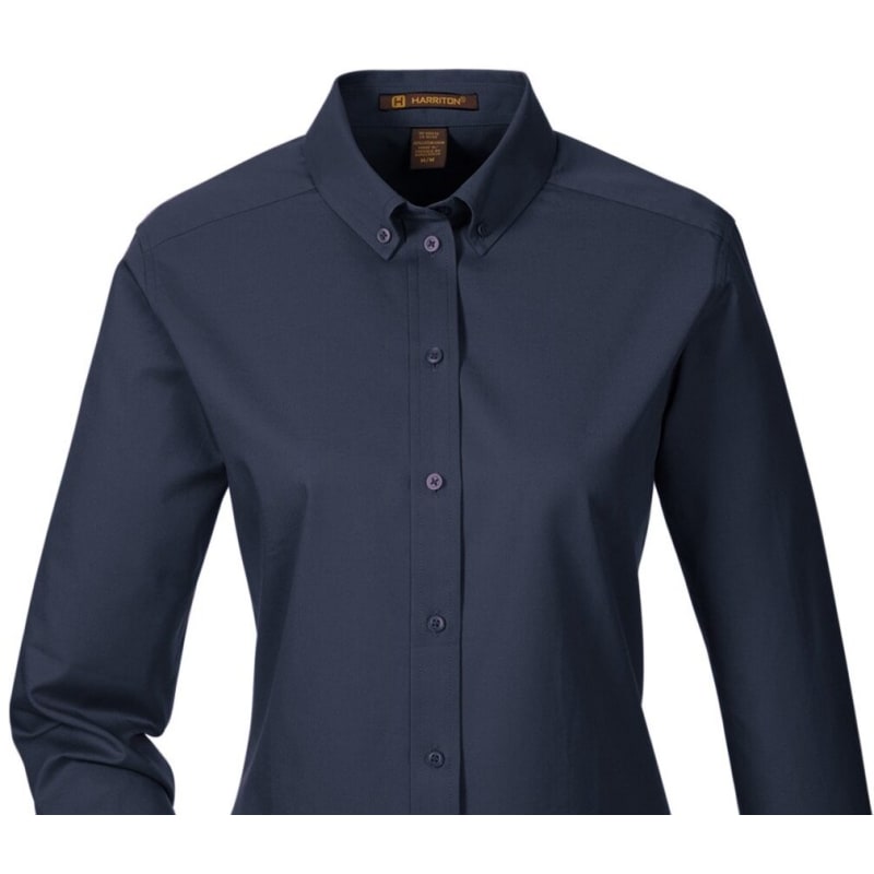 Harriton Ladies' Foundation 100% Cotton Long-Sleeve Twill Shirt With Teflon™ 17