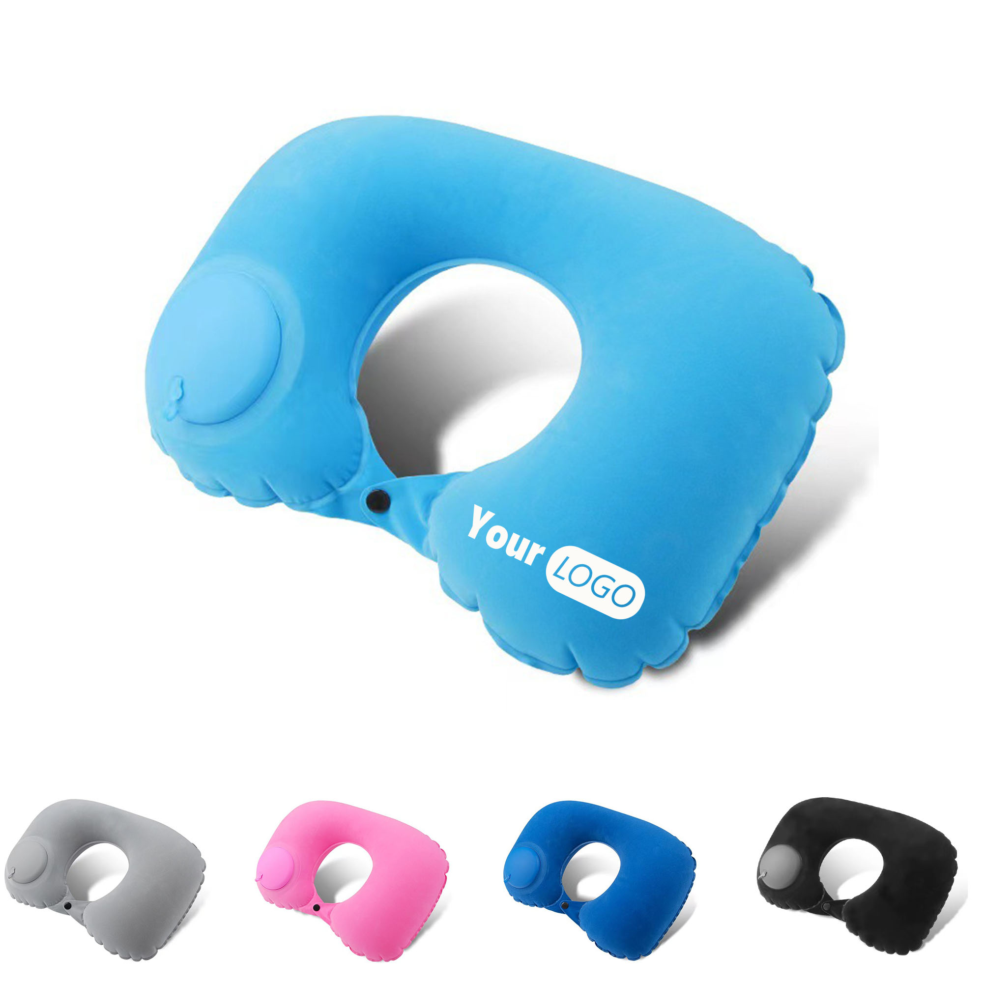 Manually Press The Inflatable U-shaped Pillow 3
