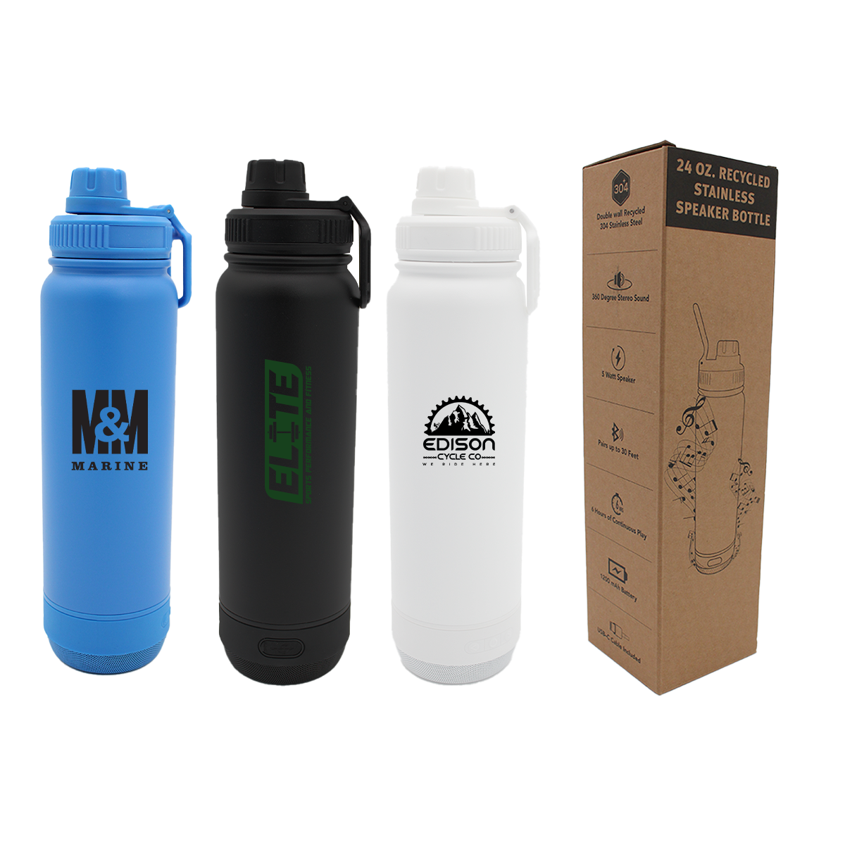 24 oz. Recycled Stainless Speaker Bottle, custom water bottle with logo imprint 21