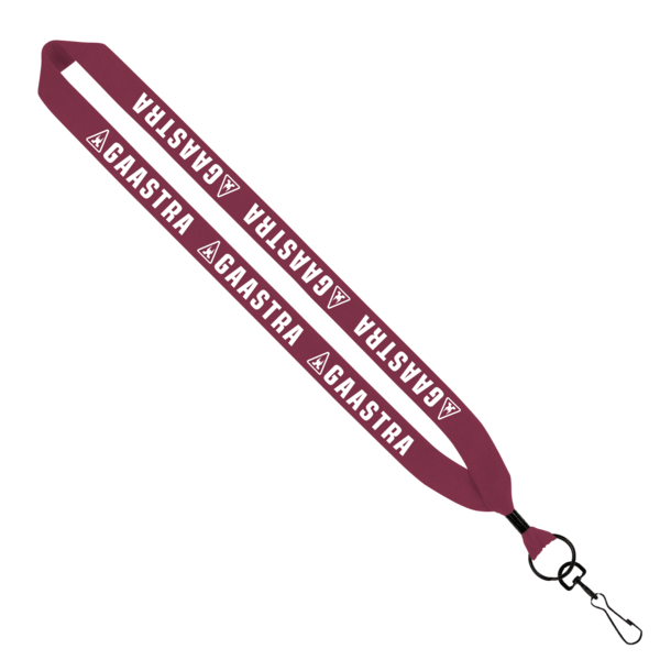 1" Cotton Lanyard with Metal Crimp & Metal Swivel Snap Hook 13