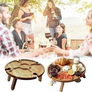Wood Outdoor Wine Camping Table 2