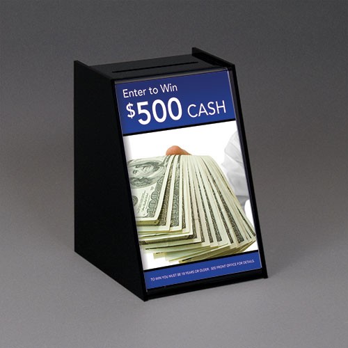 Mini Registration Box Black Body w/5 5"w x 8 5"h sign area