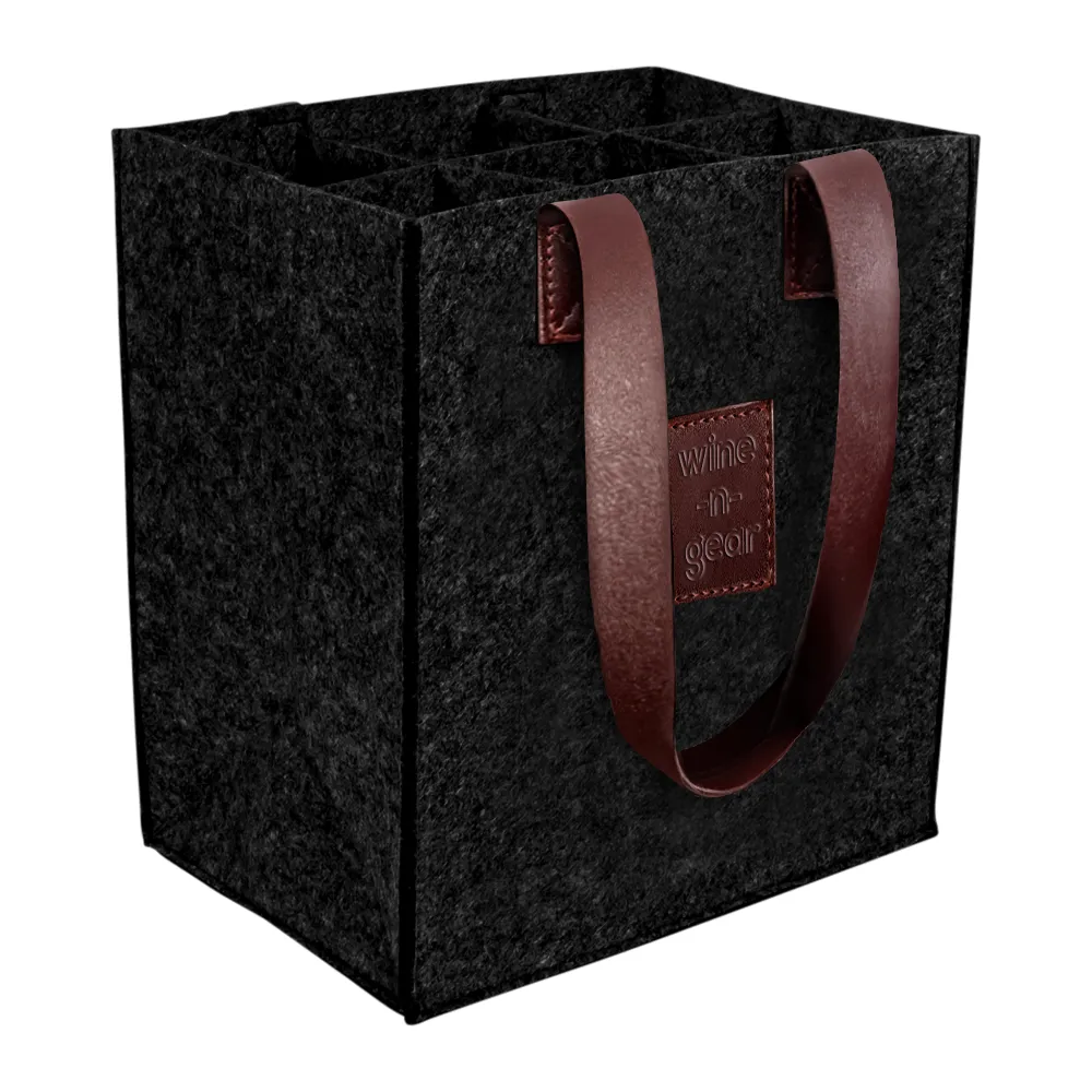 6-Bottle Felt Wine Tote 10