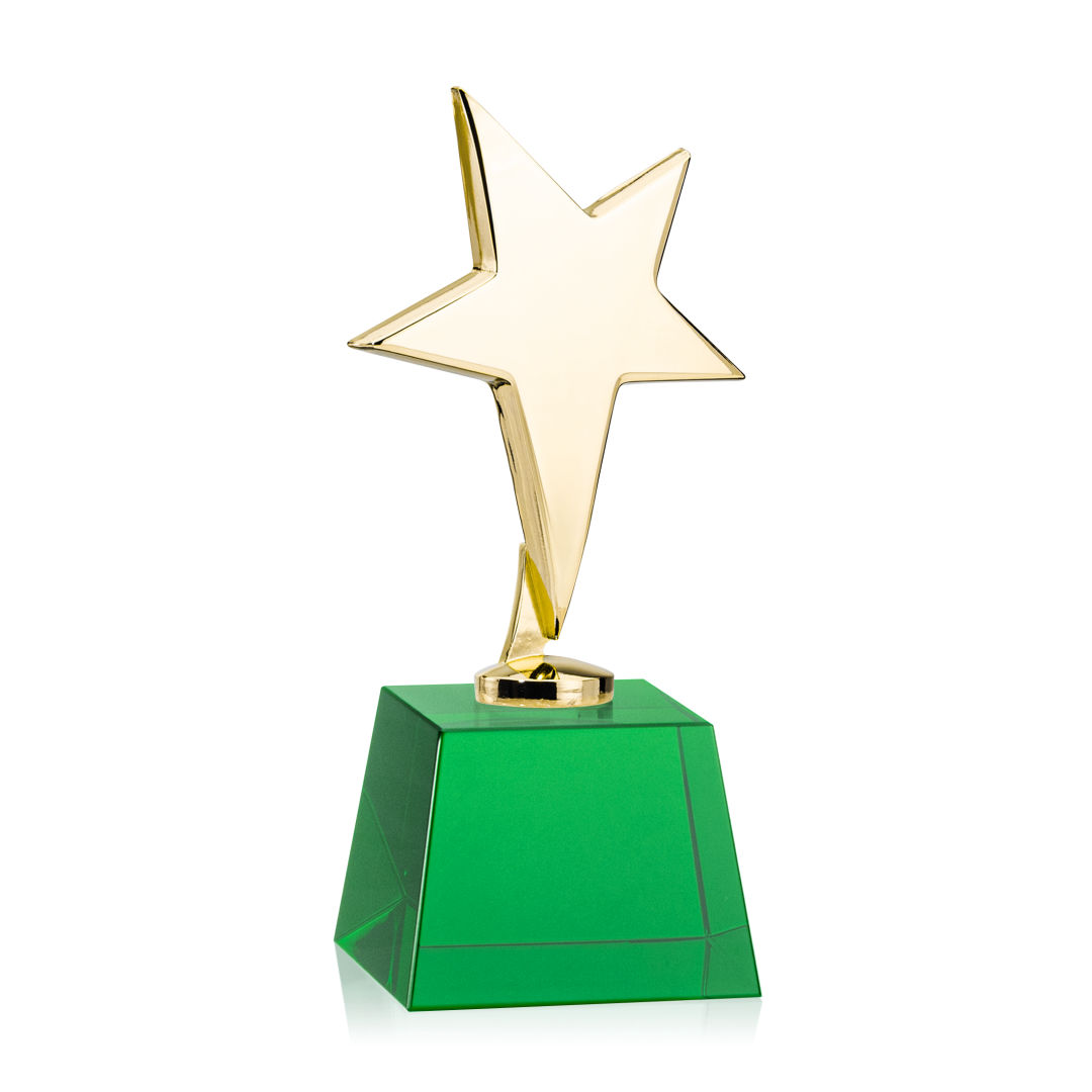 Tuscany Gold Star VividPrint™ Award on Robson Base - Green 3