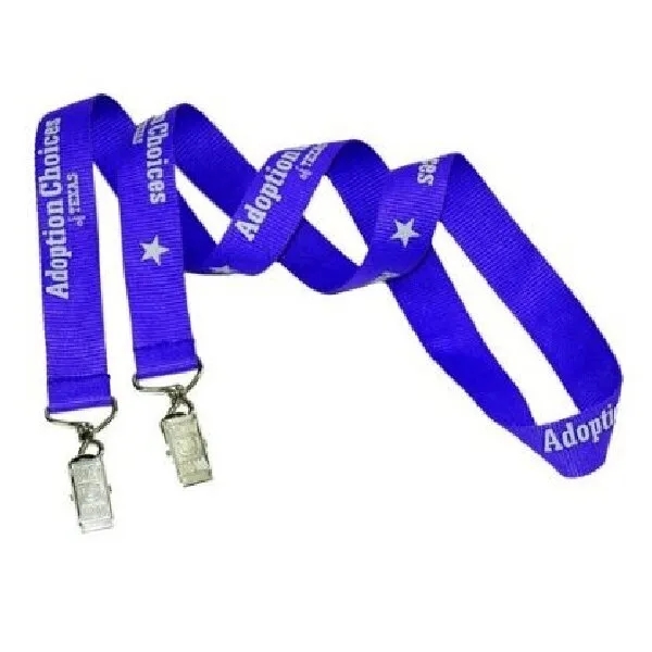 3/4" Custom Open Ended Polyester Lanyard w/ Badge Holder 2