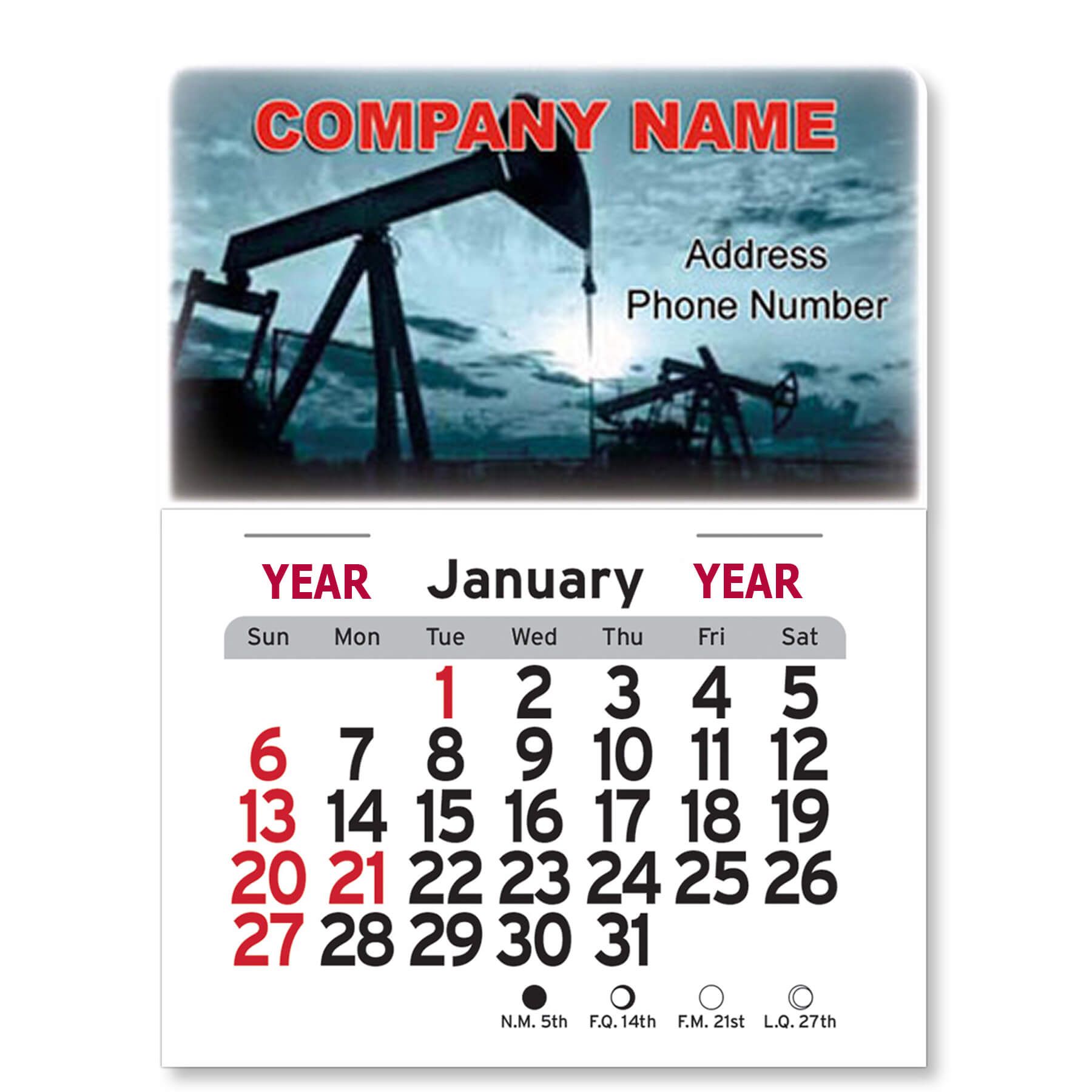 Adhesive Peel-N-Stick® Calendar - Rectangle 25